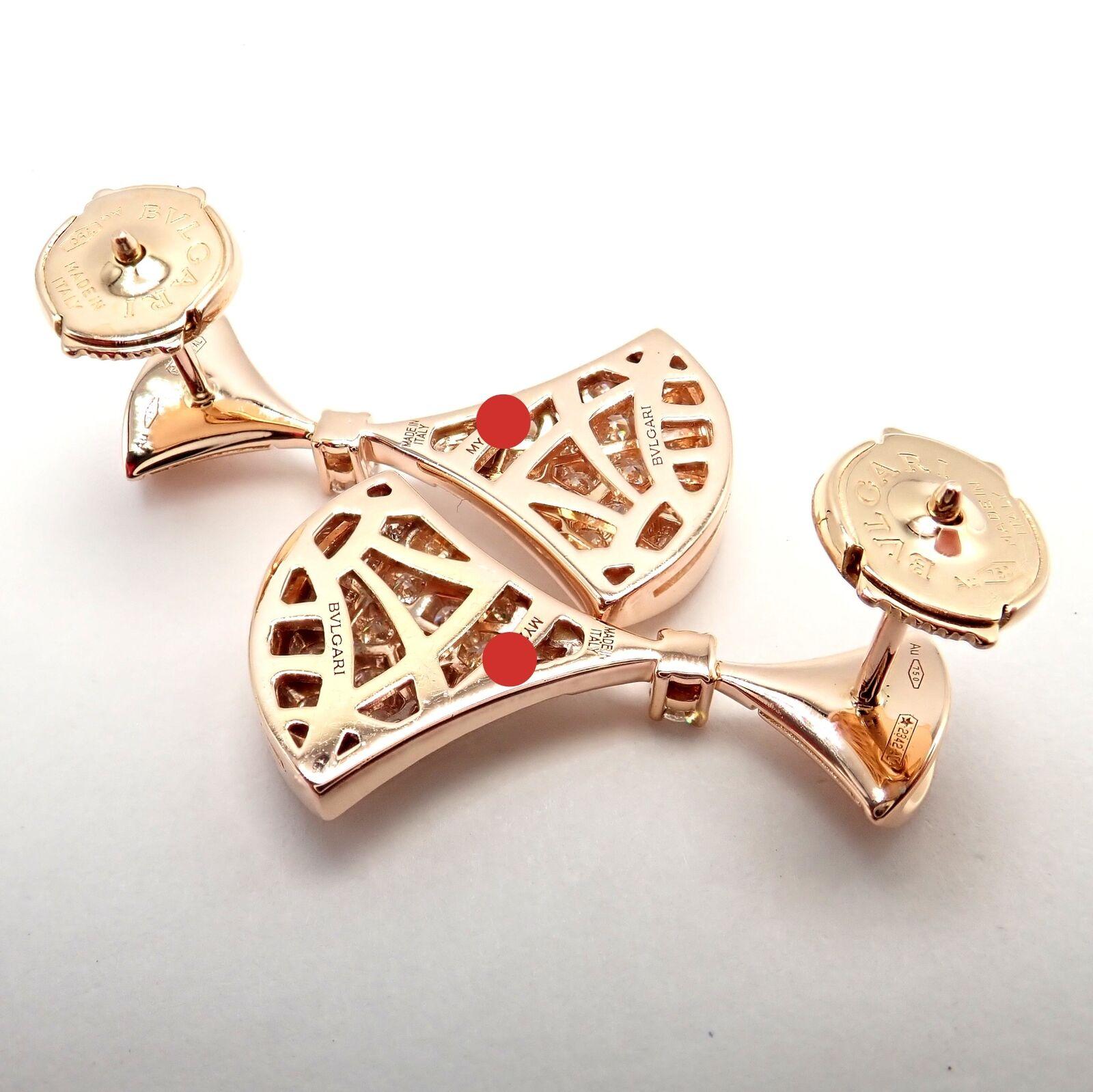 Brilliant Cut Bulgari Bvlgari Diamond Diva's Dream Rose Gold Drop Earrings
