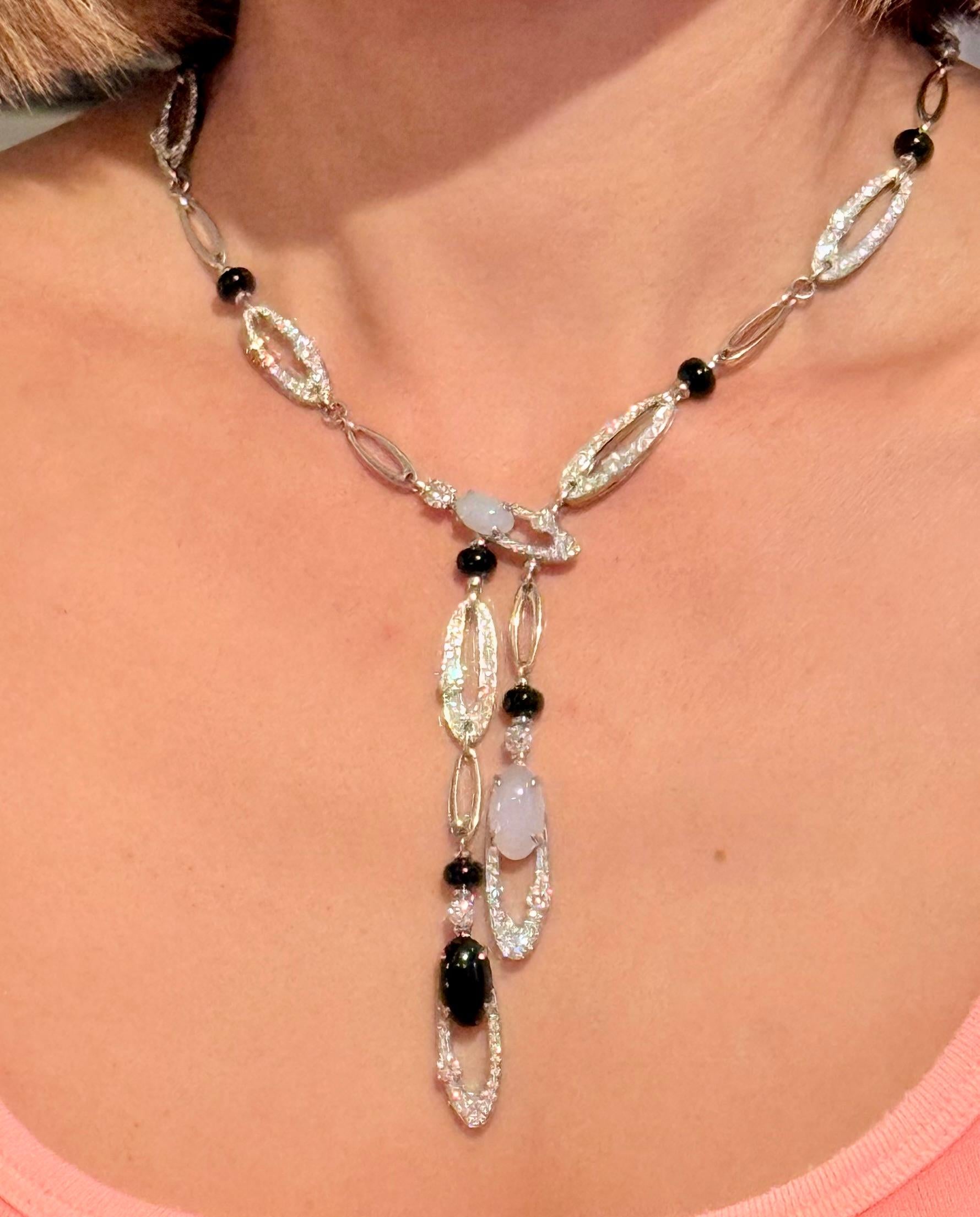 BULGARI BVLGARI Collana con diamanti, onice e calcedonio Collection'S in vendita 8