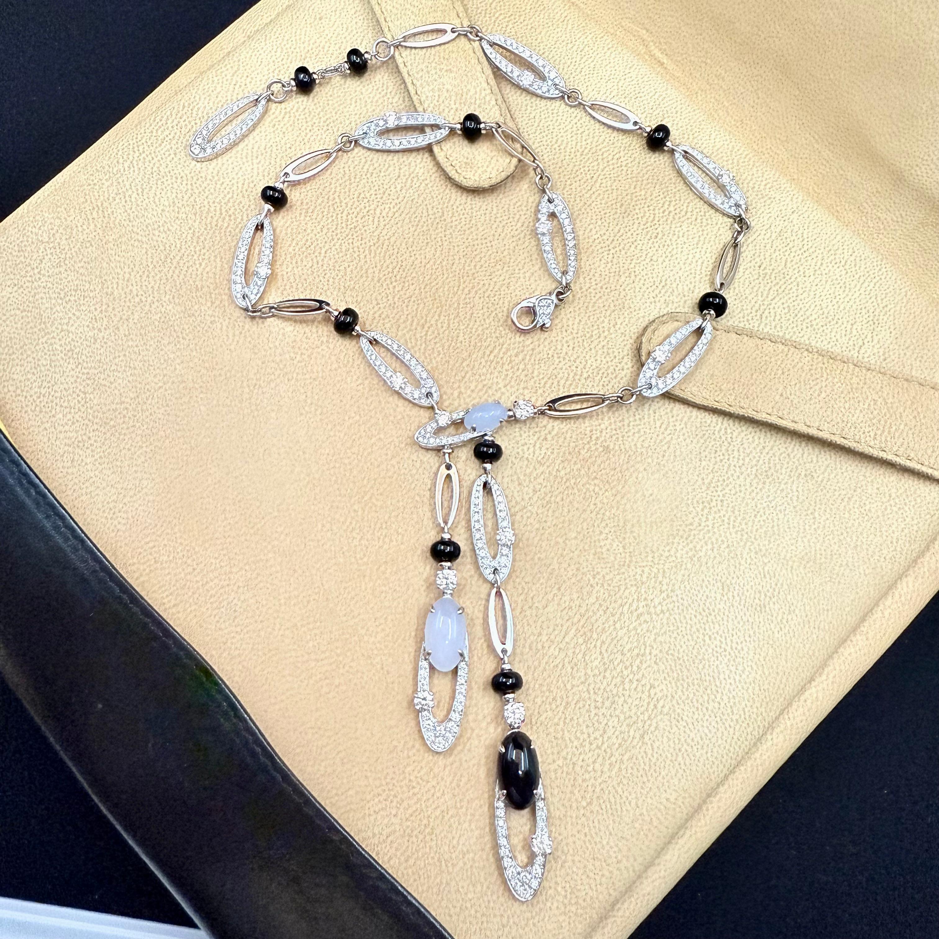 Taglio brillante BULGARI BVLGARI Collana con diamanti, onice e calcedonio Collection'S in vendita