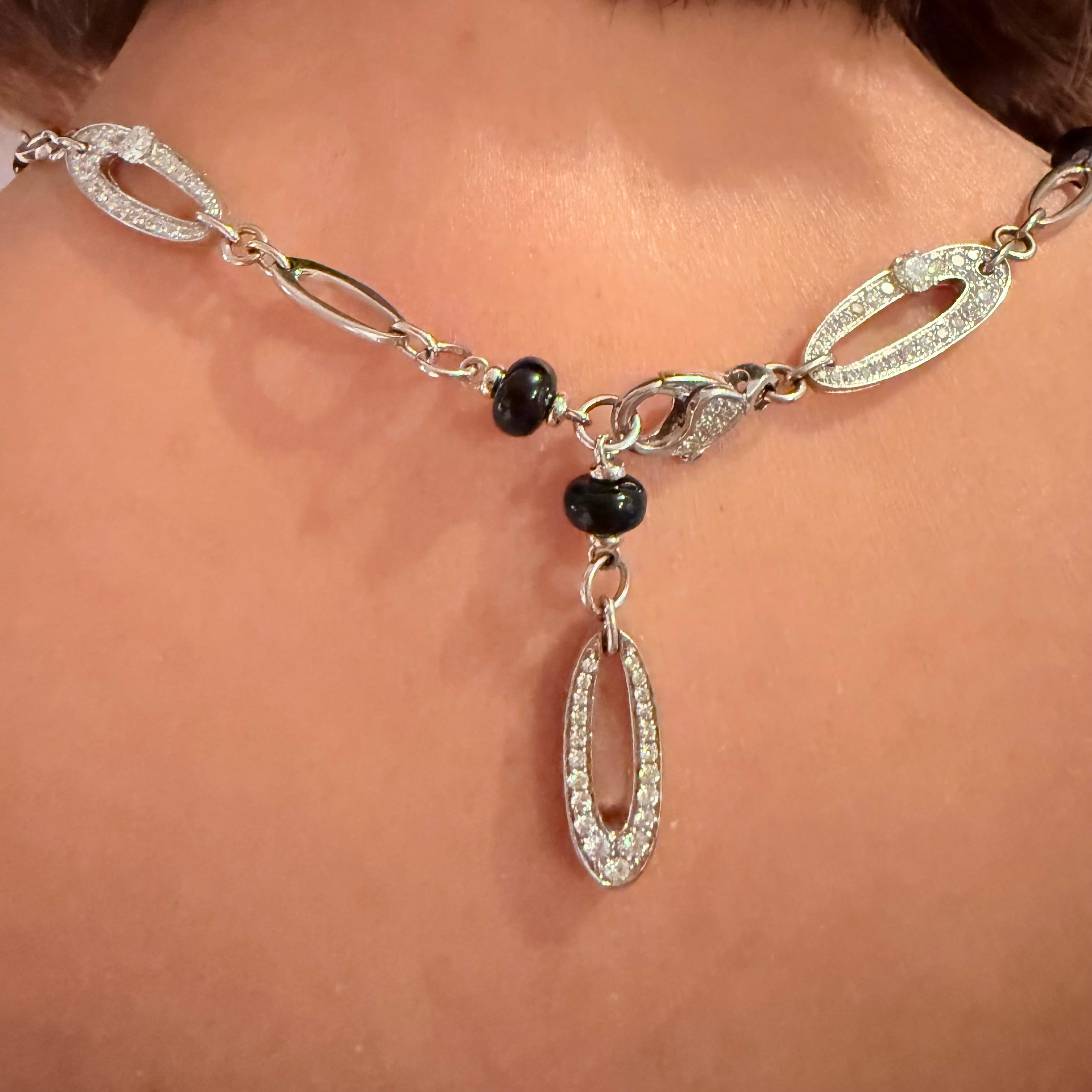 BULGARI BVLGARI Collana con diamanti, onice e calcedonio Collection'S In condizioni buone in vendita a Beverly Hills, CA