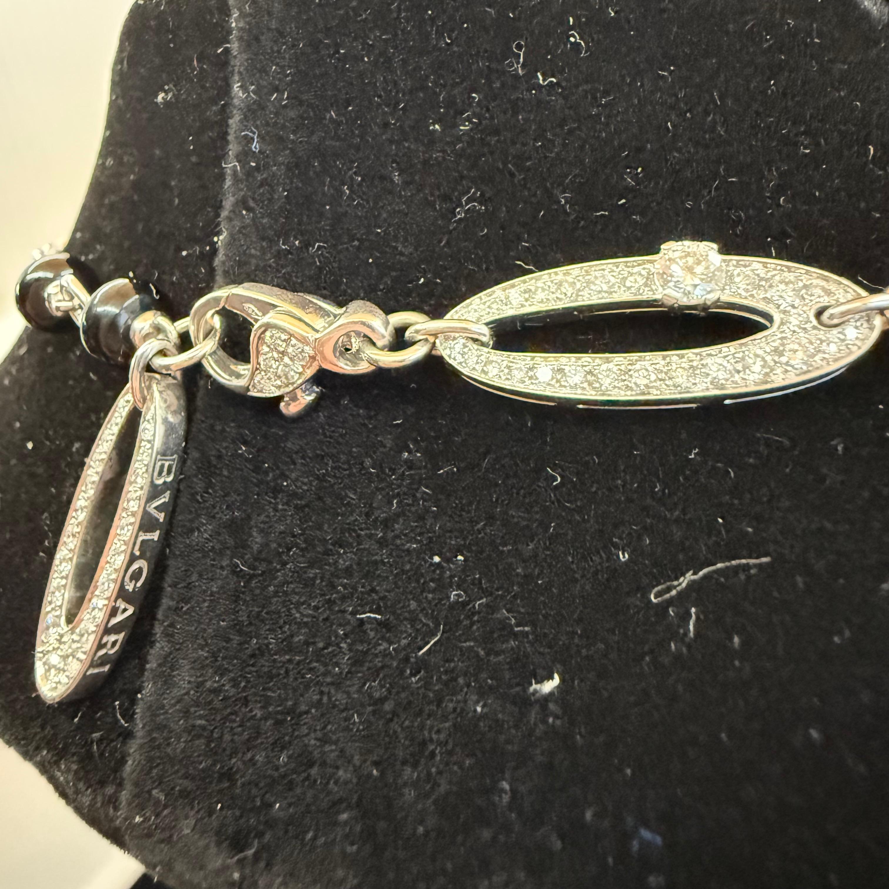 BULGARI BVLGARI Collana con diamanti, onice e calcedonio Collection'S in vendita 2