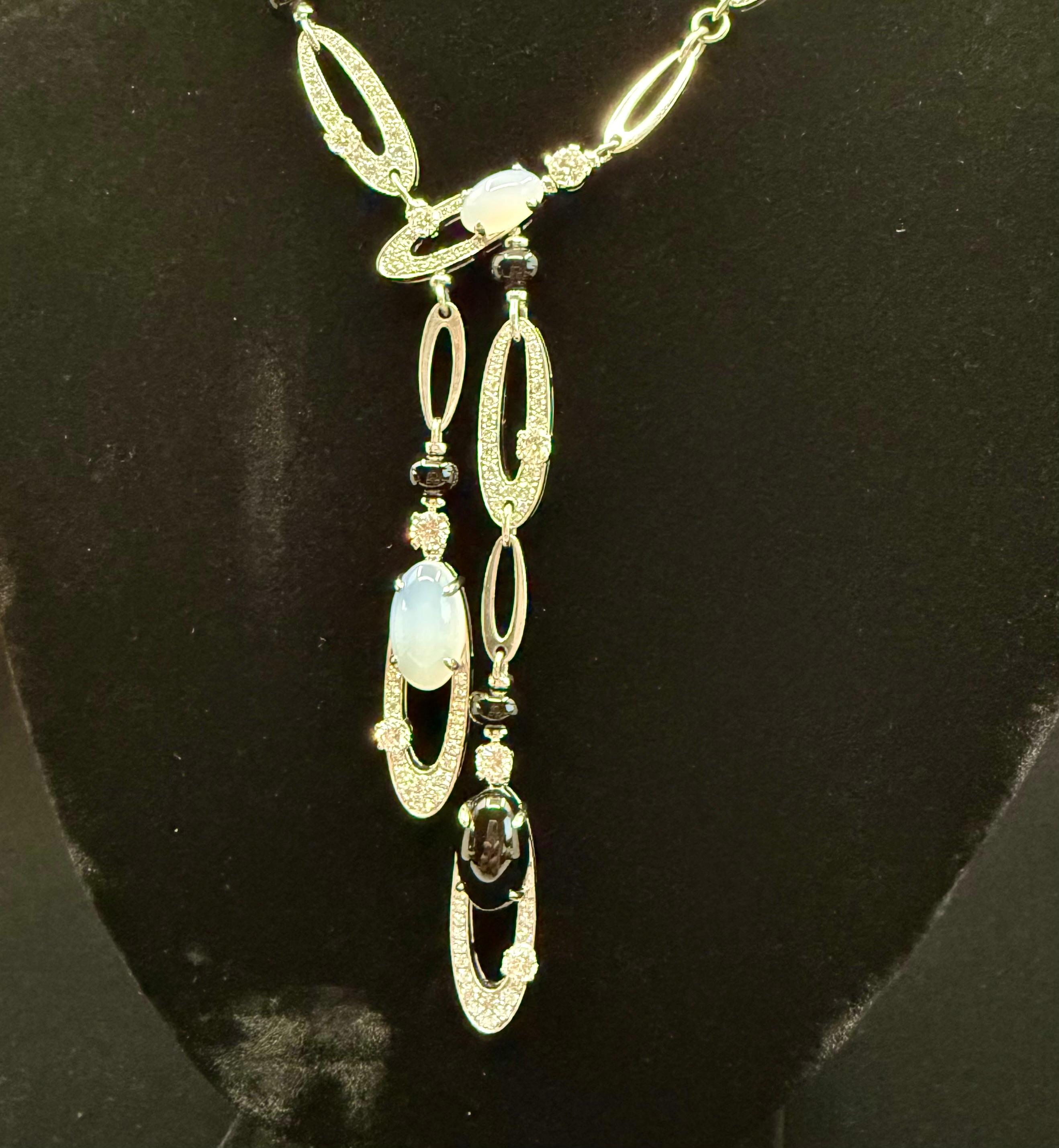 BULGARI BVLGARI Collana con diamanti, onice e calcedonio Collection'S in vendita 4