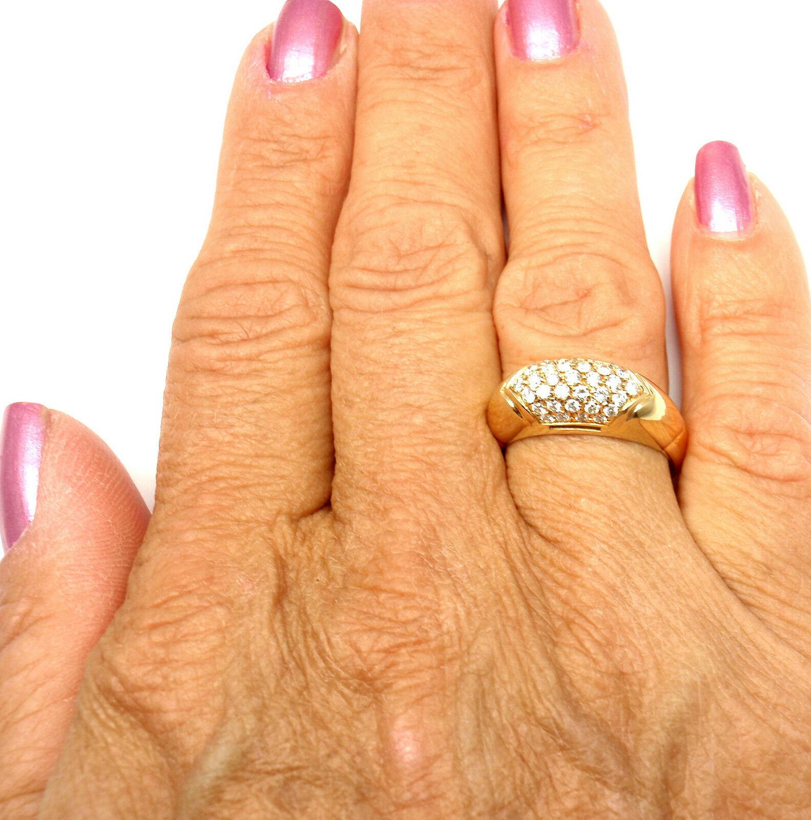 Women's or Men's Bulgari Bvlgari Diamond Yellow Gold Band Ring