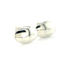 Bulgari Bvlgari Estate Engraveable Mens Cufflinks Sterling Silver