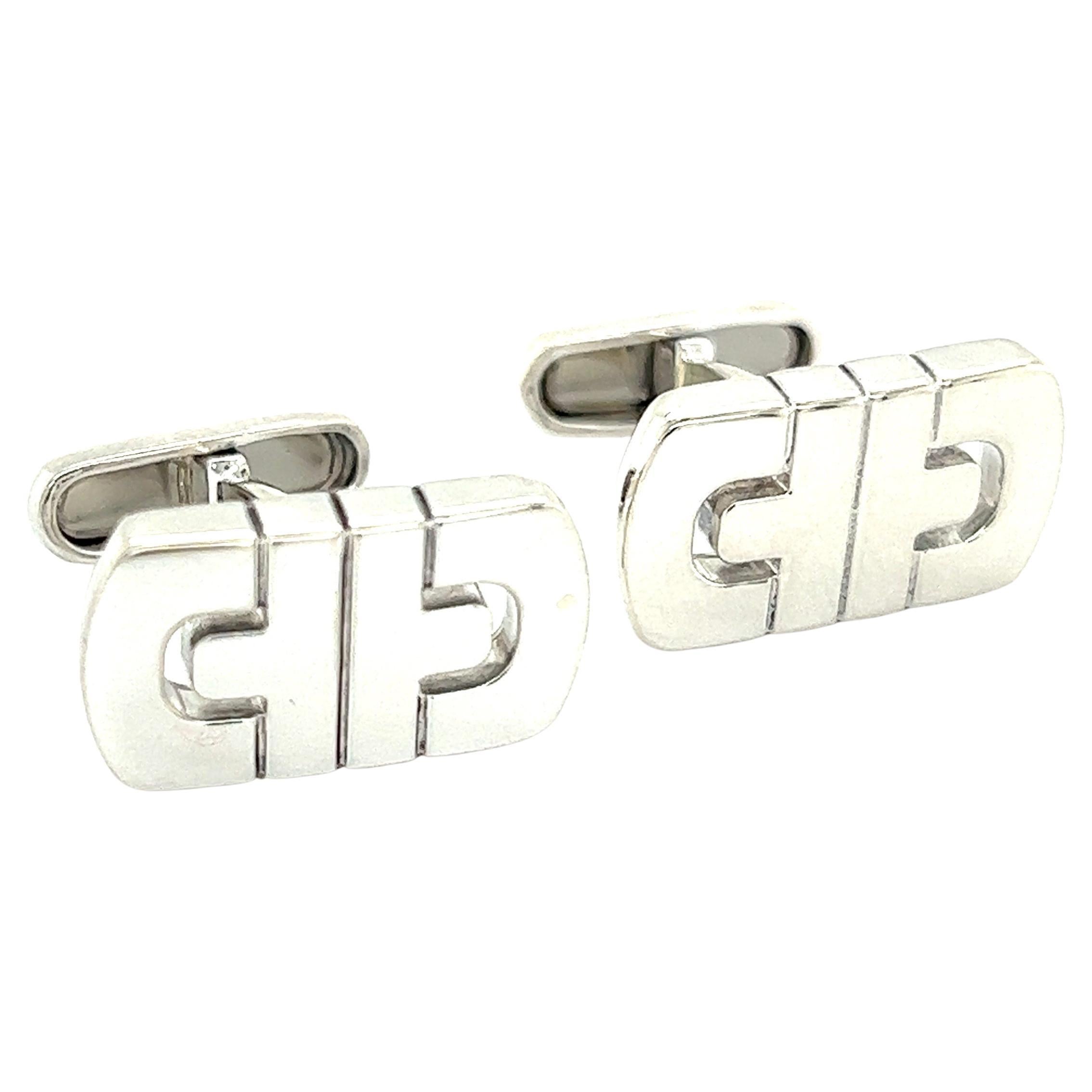 Bulgari Bvlgari Estate Boutons de manchette pour homme en argent sterling