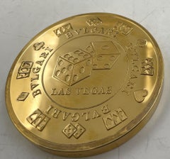 Bulgari Bvlgari Gilt Sterling Silver Las Vegas Casino Chip Coin New in Box