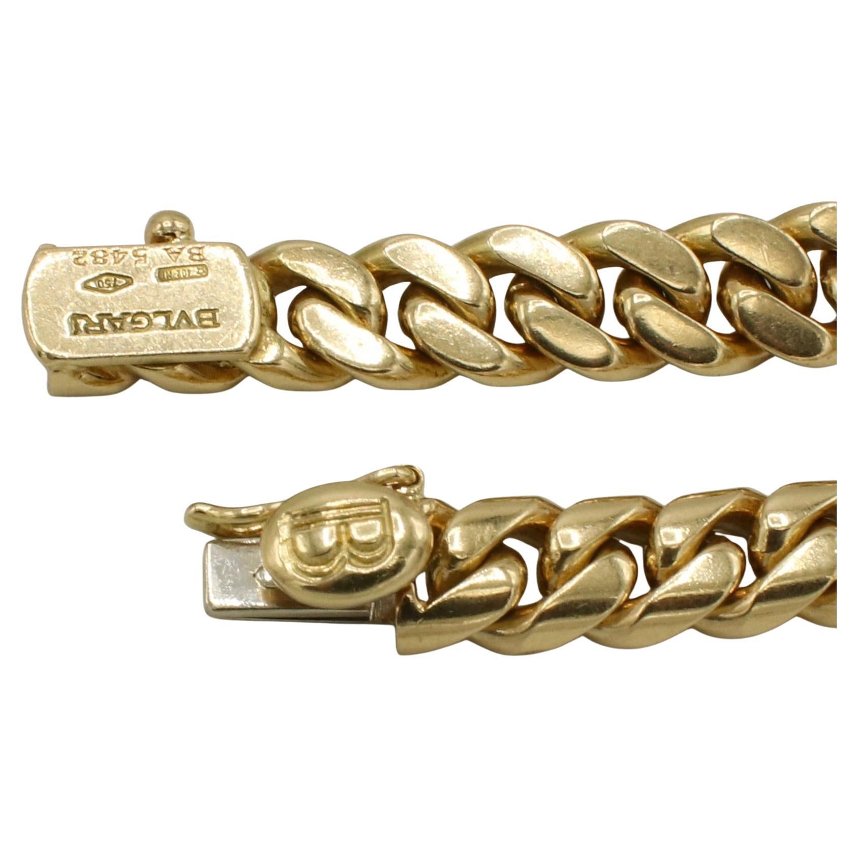 Pear Cut Bulgari Bvlgari Gold Natural Pink Sapphire & Diamond Curb Link Chain Necklace