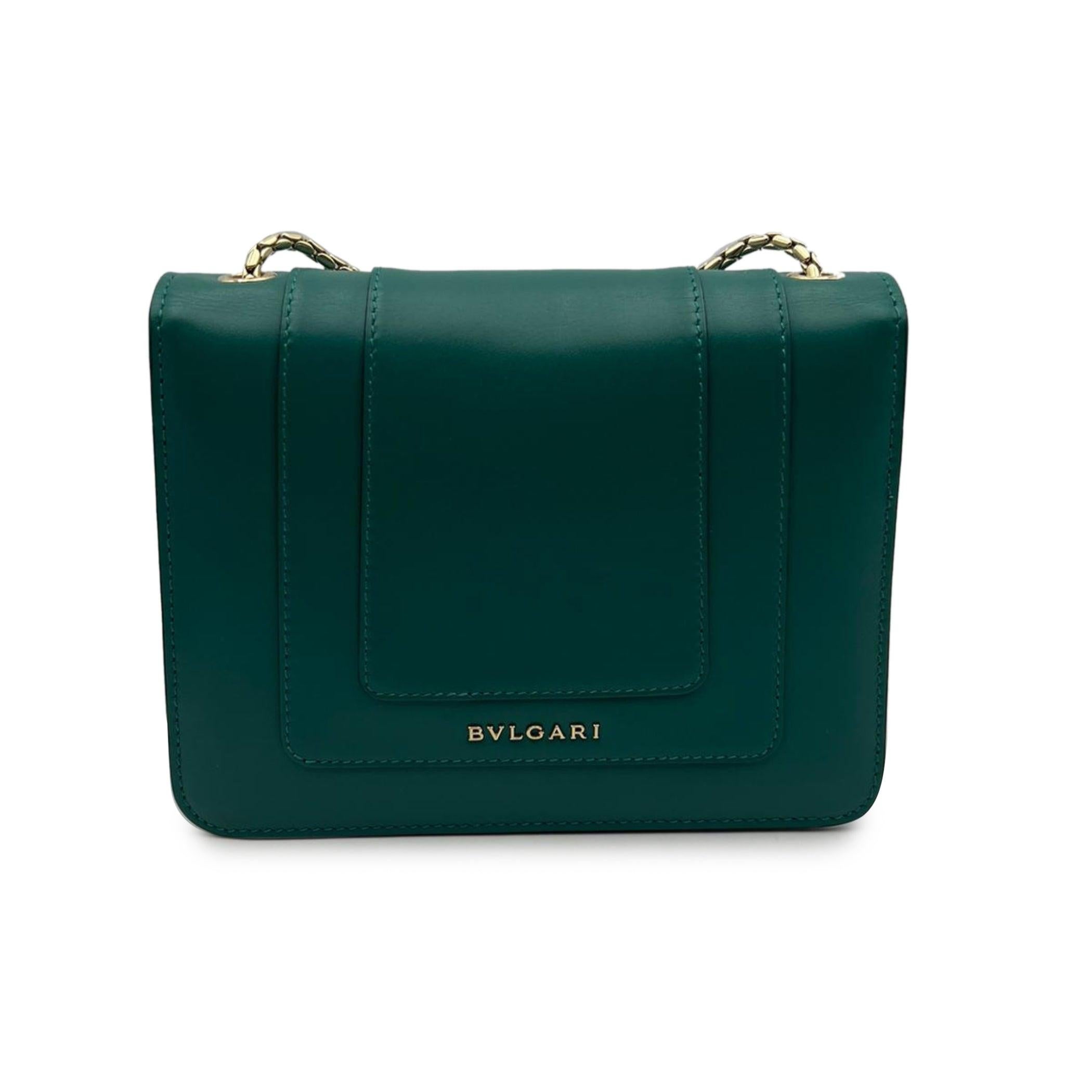 Women's Bulgari Bvlgari Green Leather Small Serpenti Forever Shoulder Bag