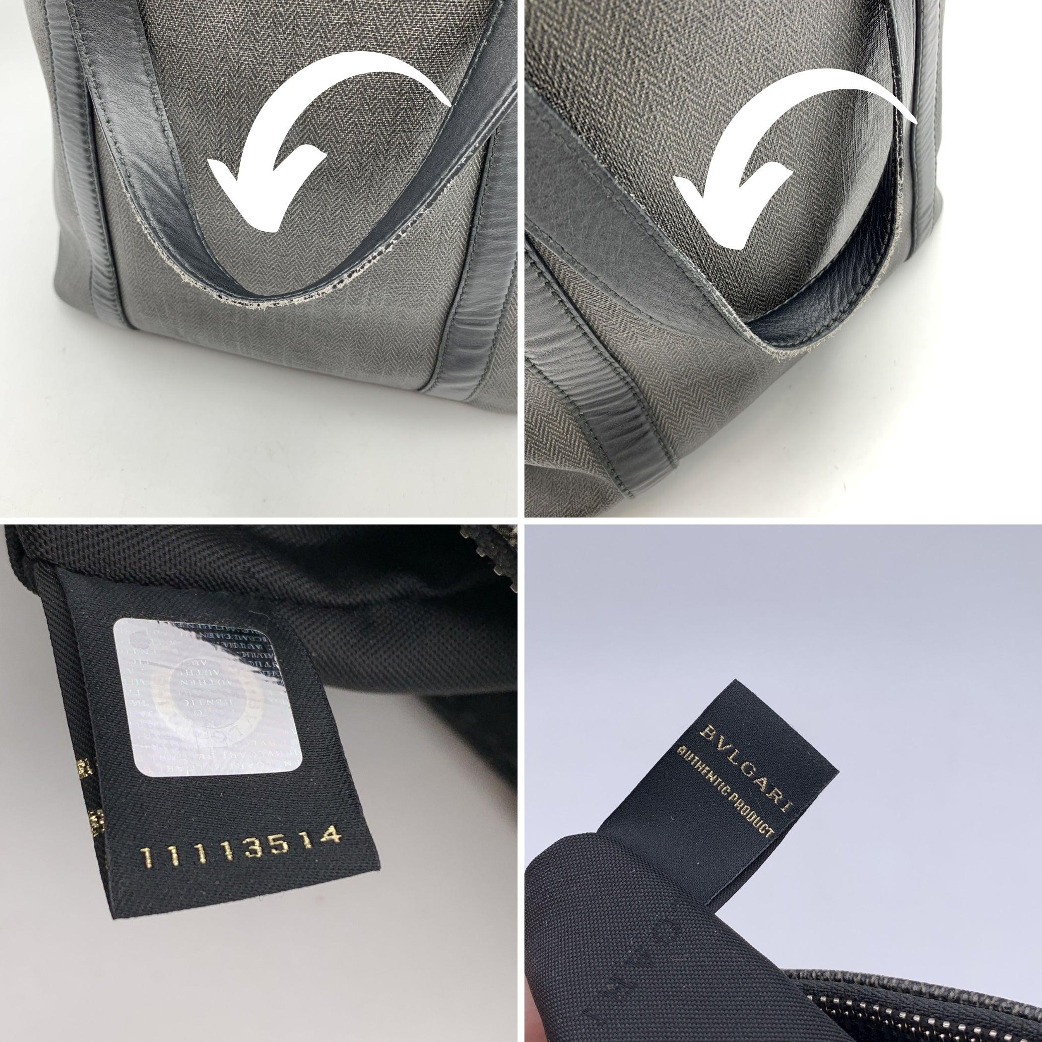 Bulgari Bvlgari Grey Canvas Unisex Tote Bag Handbag For Sale 1