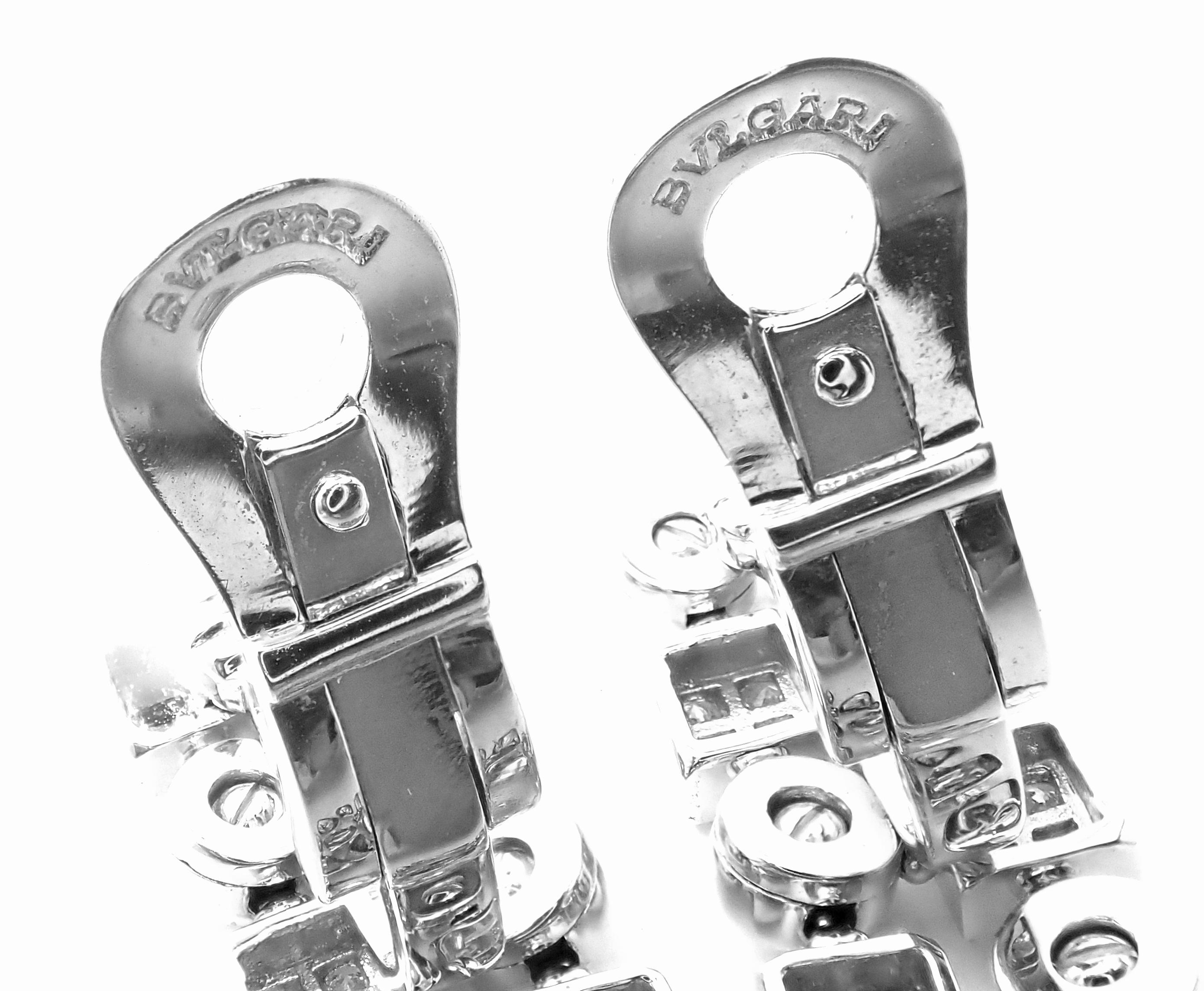 Brilliant Cut Bulgari Bvlgari Lucea Diamond Long White Gold Drop Earrings For Sale