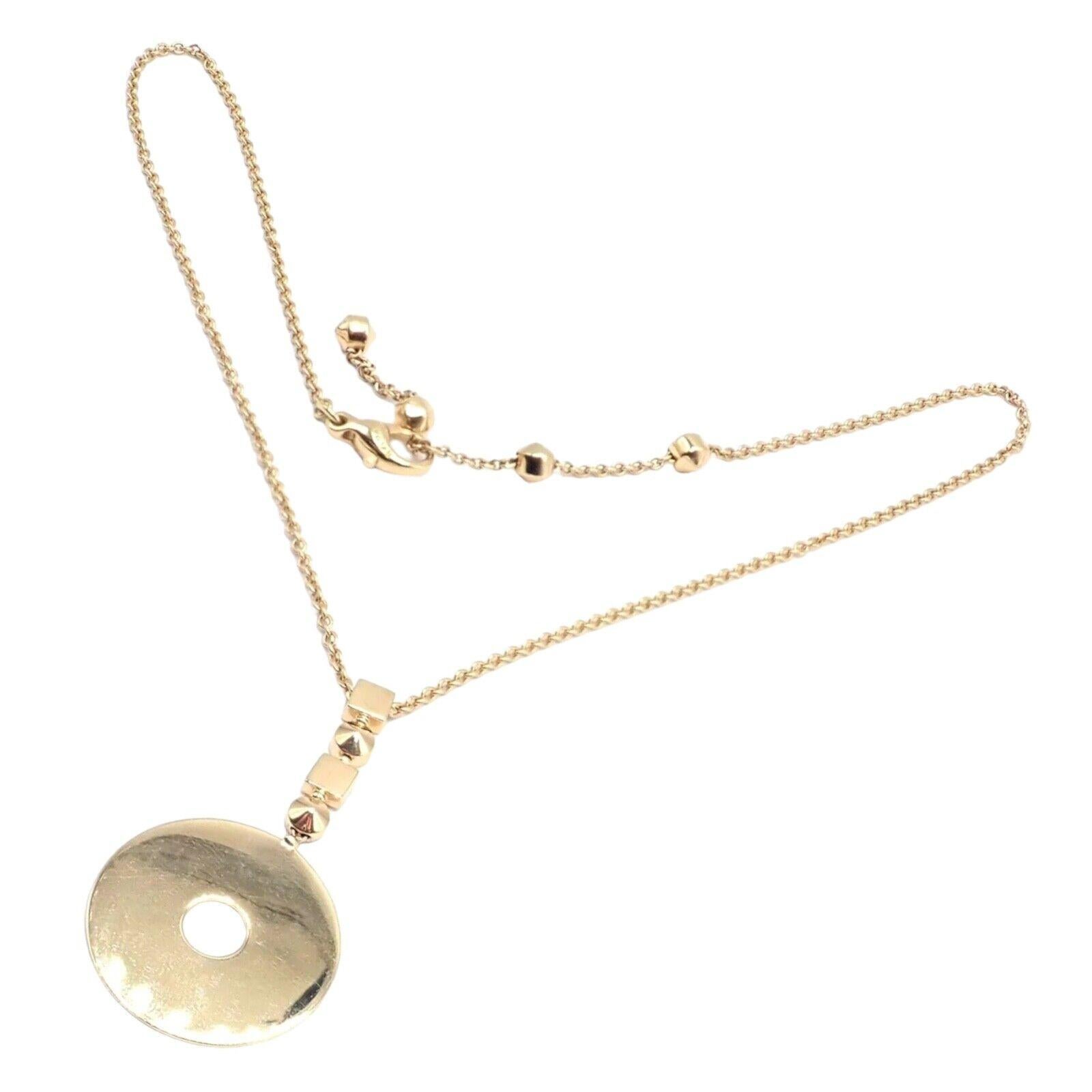 Bulgari Bvlgari Lucea Round Yellow Gold Pendant Necklace In Excellent Condition For Sale In Holland, PA
