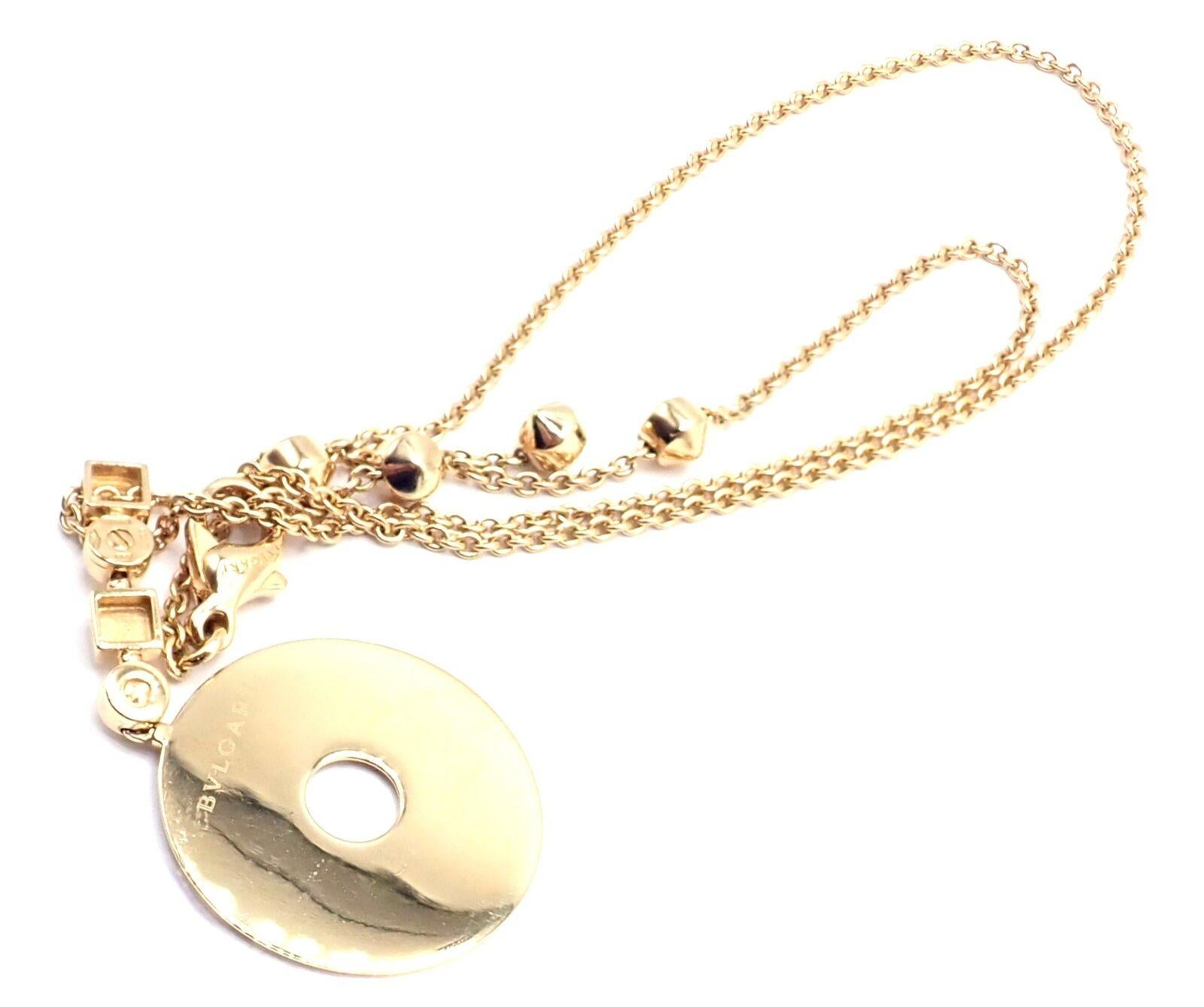 Bulgari Bvlgari Lucea Round Yellow Gold Pendant Necklace For Sale 2
