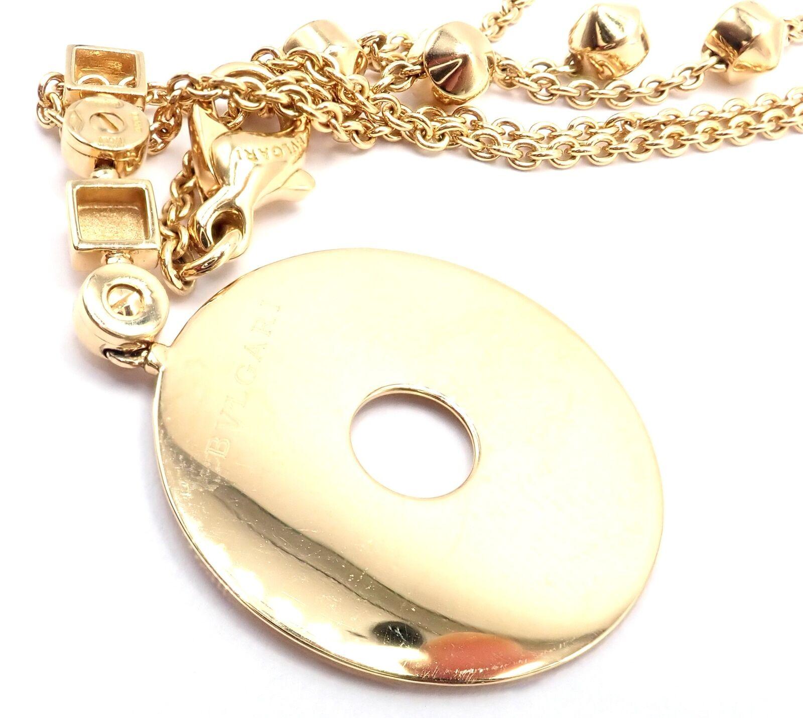 Bulgari Bvlgari Lucea Round Yellow Gold Pendant Necklace For Sale 3