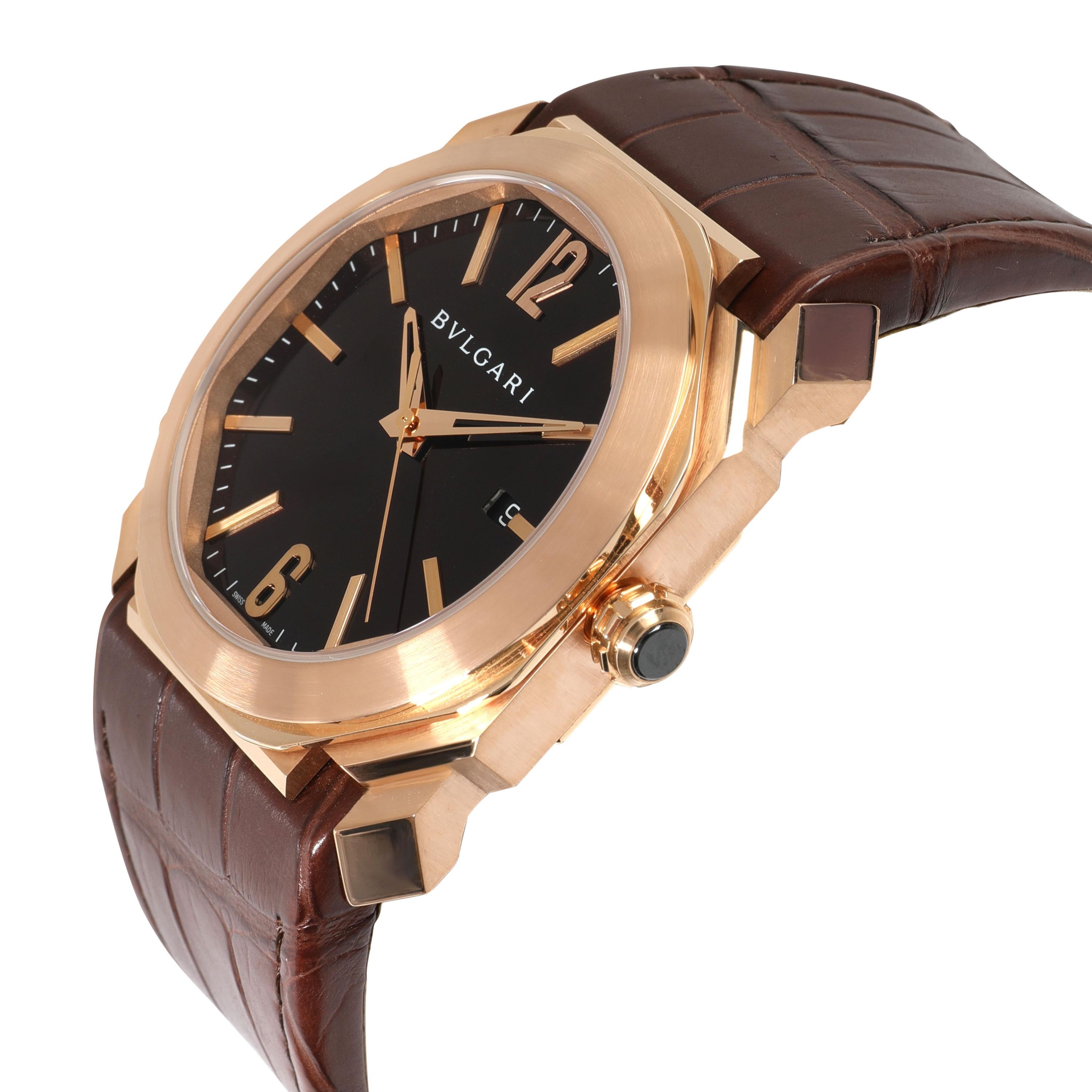 Bulgari Bulgari Bvlgari Octo 102250 BGO P 41 G Herrenuhr aus 18 Karat Roségold im Zustand „Neu“ in New York, NY