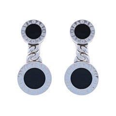Bulgari Bvlgari Onyx Drop Earrings - White Gold 18k Pierced