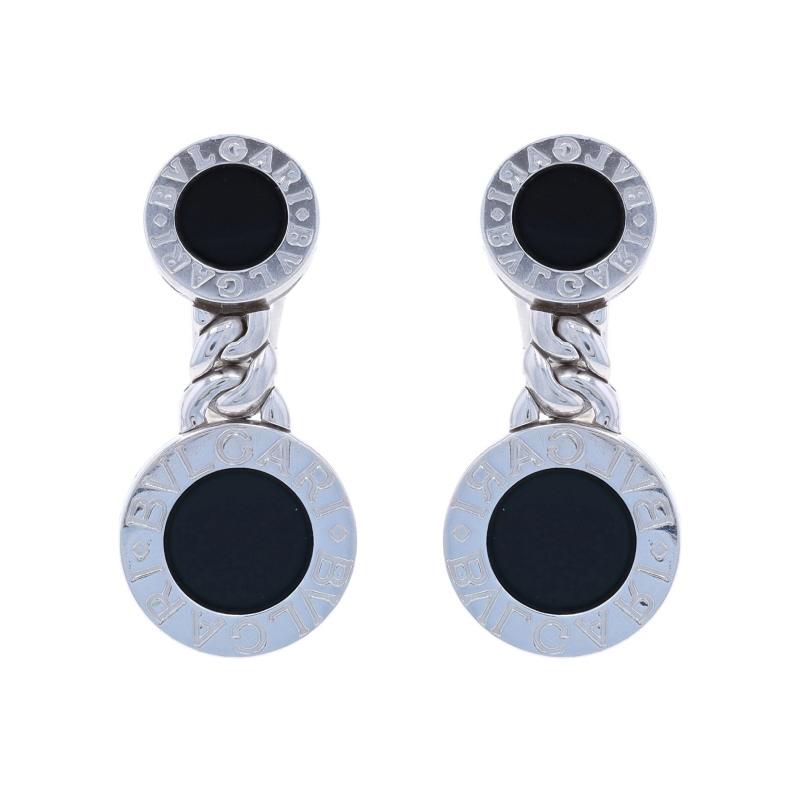 Bulgari Bvlgari Onyx Drop Earrings - White Gold 18k Pierced