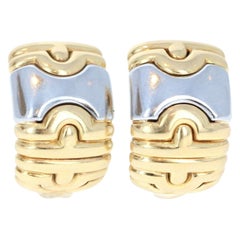 Bulgari Bvlgari Parentesi 18 Karat Yellow Gold Huggie Hoop Earrings 17.3g