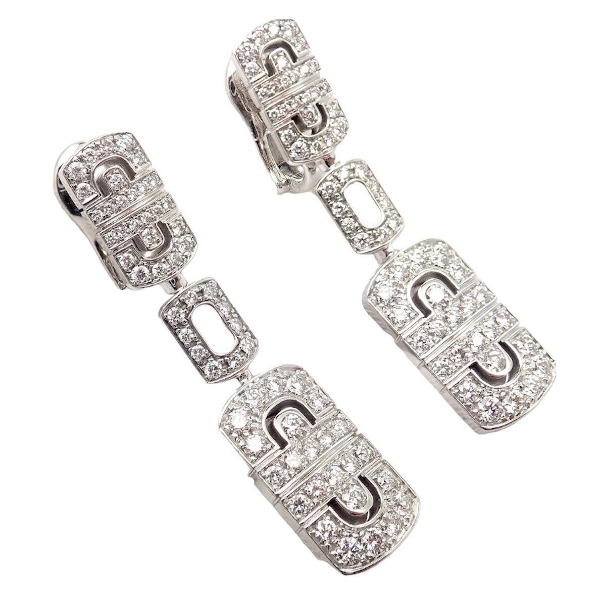 Bulgari Bvlgari Parentesi Diamond Drop Dangle White Gold Earrings 1