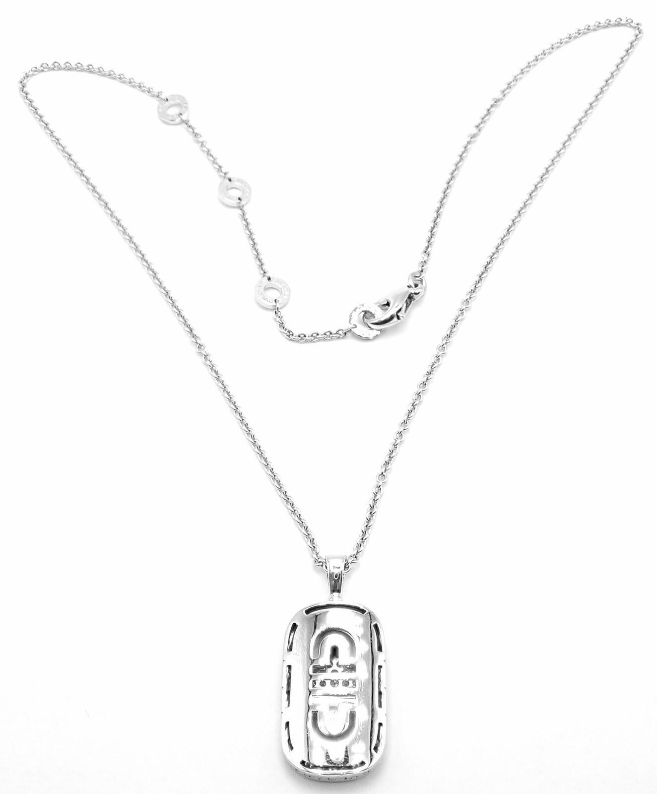 Brilliant Cut Bulgari Bvlgari Parentesi Diamond White Gold Pendant Necklace