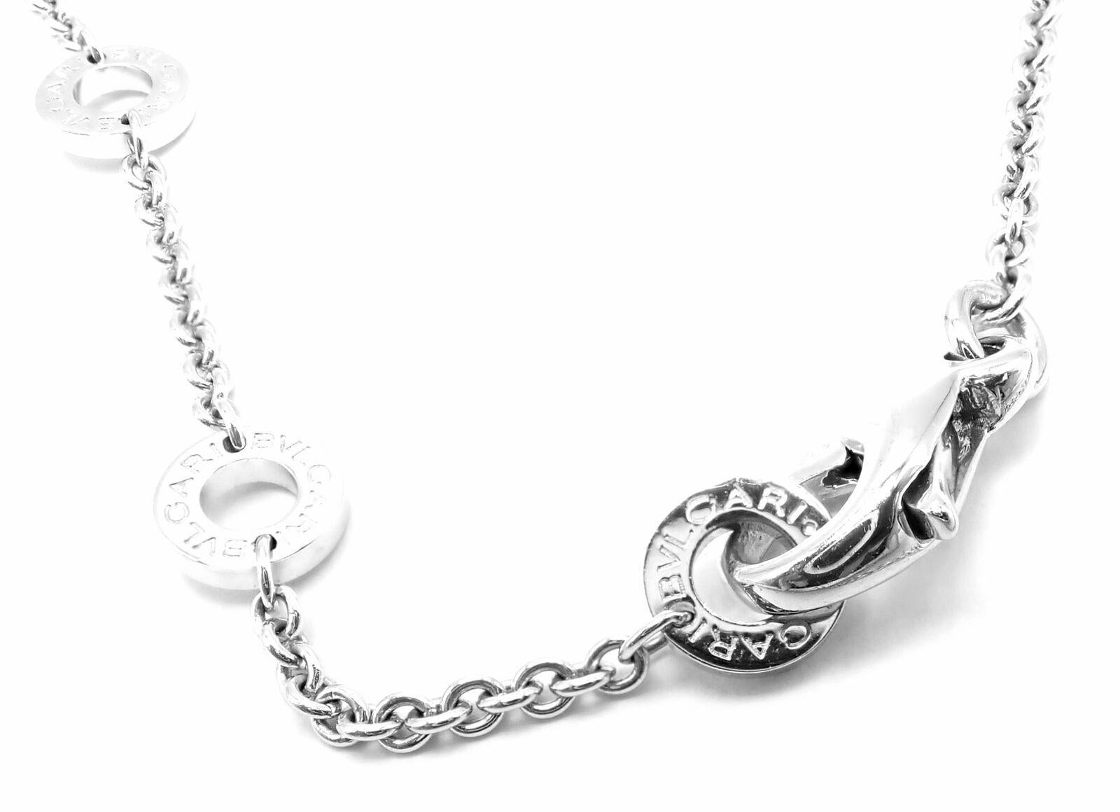 Bulgari Bvlgari Parentesi Diamond White Gold Pendant Necklace In Excellent Condition In Southampton, PA