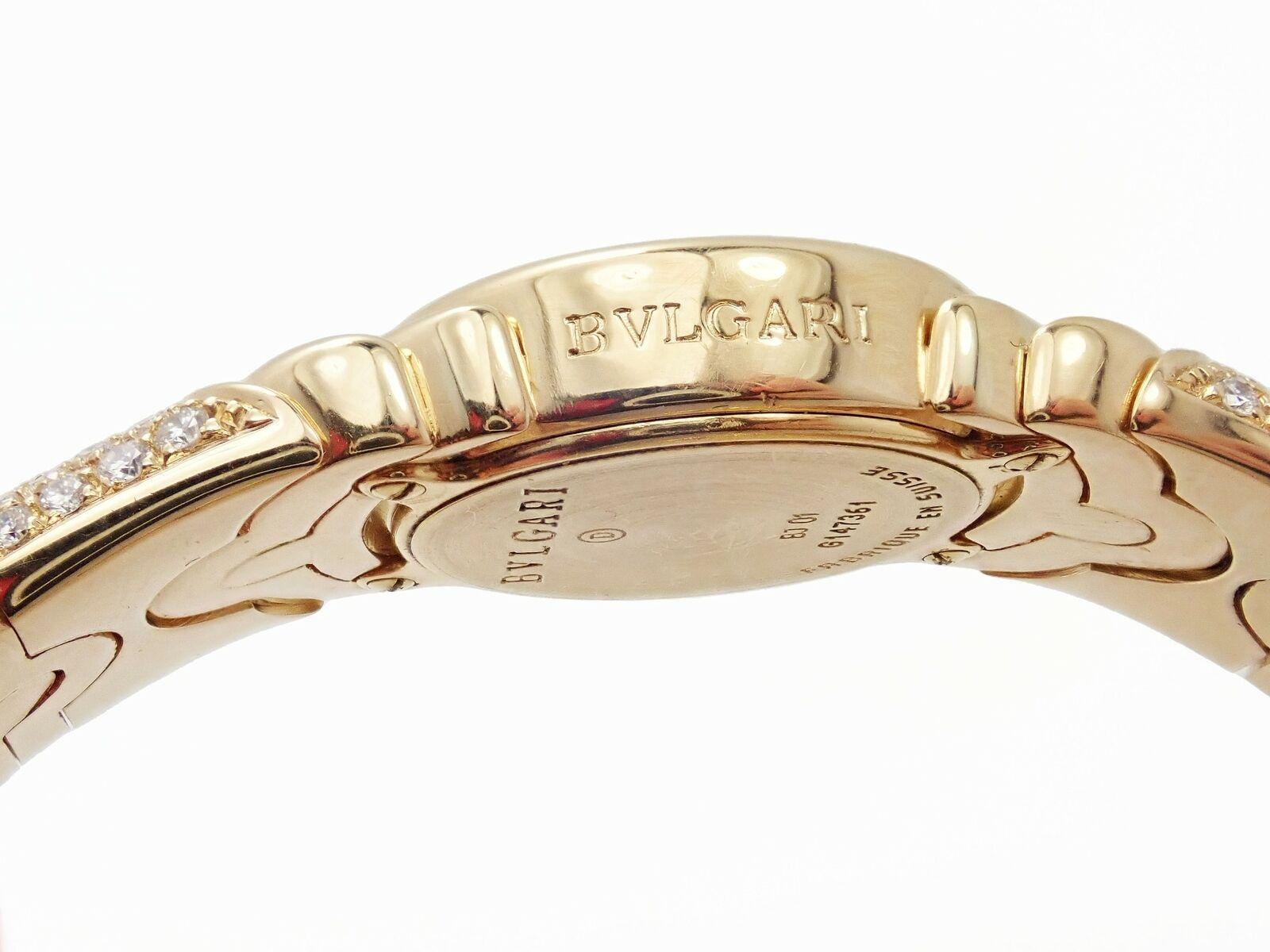 Bulgari Bvlgari Parentesi Diamond Yellow Gold Bangle Bracelet Watch In Excellent Condition In Holland, PA