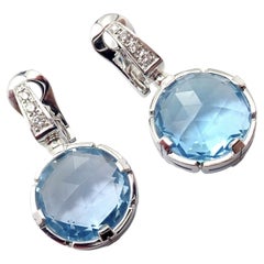 Bulgari Bvlgari Parentesi White Gold Diamond Blue Topaz White Gold Earrings