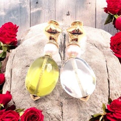 Bulgari Bvlgari Pearl Peridot Rock Crystal Yellow Gold Drop Earrings