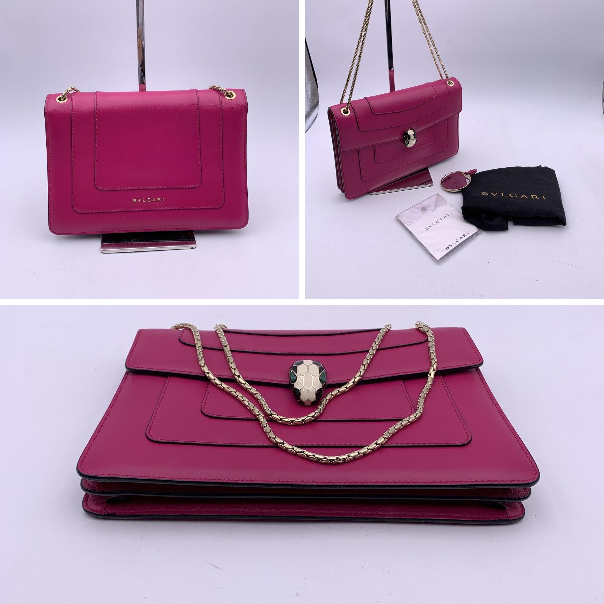 Bulgari Bvlgari Pink Leather Medium Serpenti Forever Shoulder Bag 2
