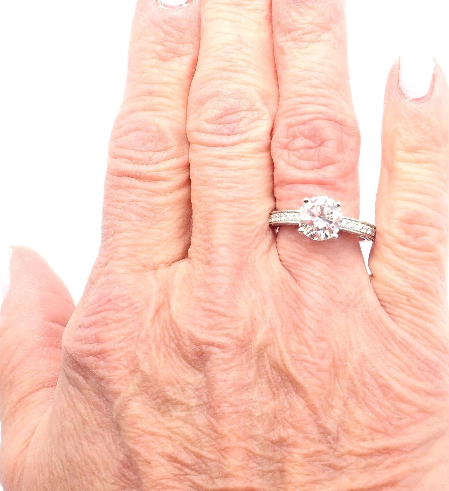 Women's or Men's Bulgari Bvlgari Platinum Diamond Solitaire Engagement Ring For Sale