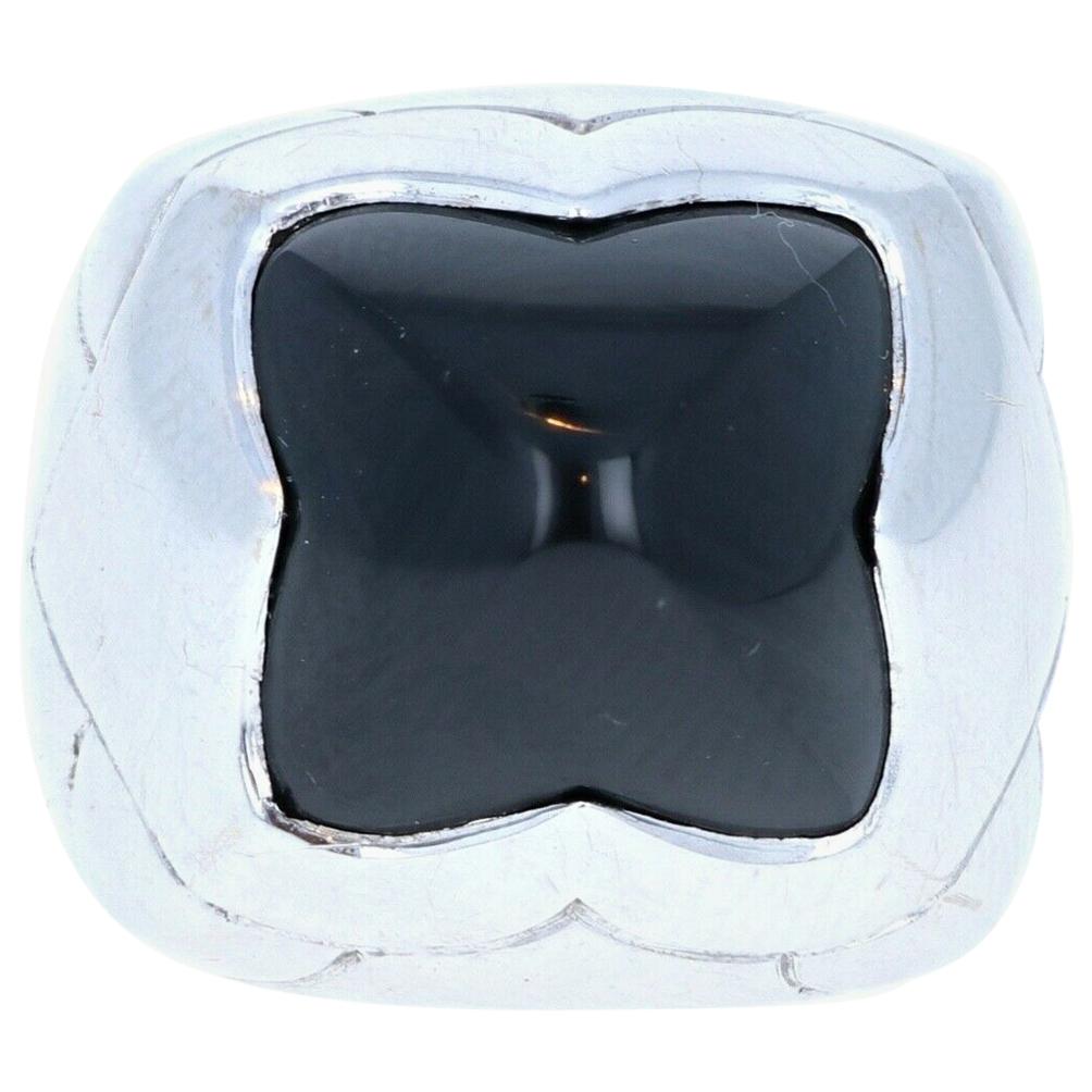 Bulgari Bvlgari Pyramid 18 Karat White Gold and Onyx Ring 13.7g