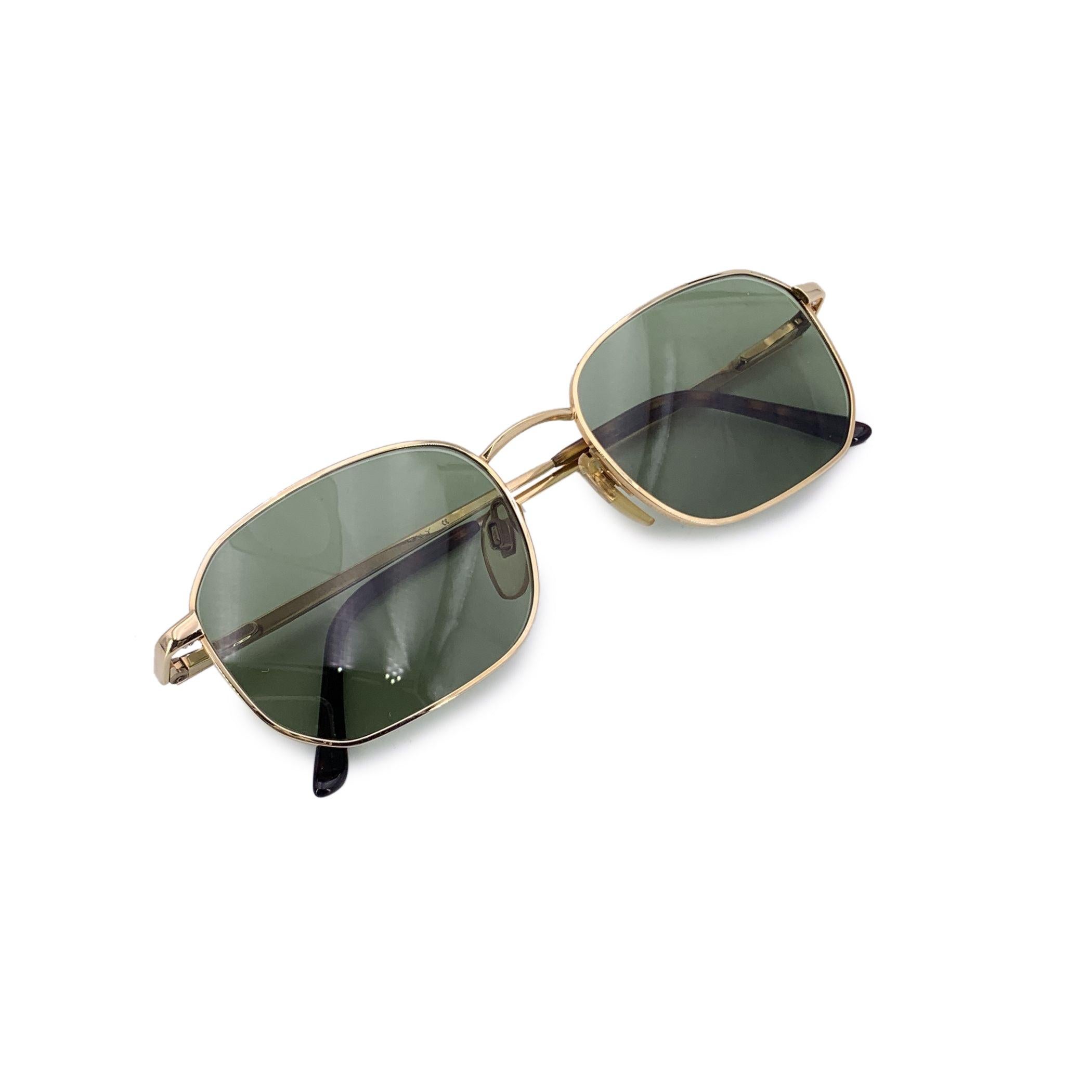 Bulgari Bvlgari Occhiali da sole rettangolari 109 Oro Metallo 53/19 140mm in vendita 1