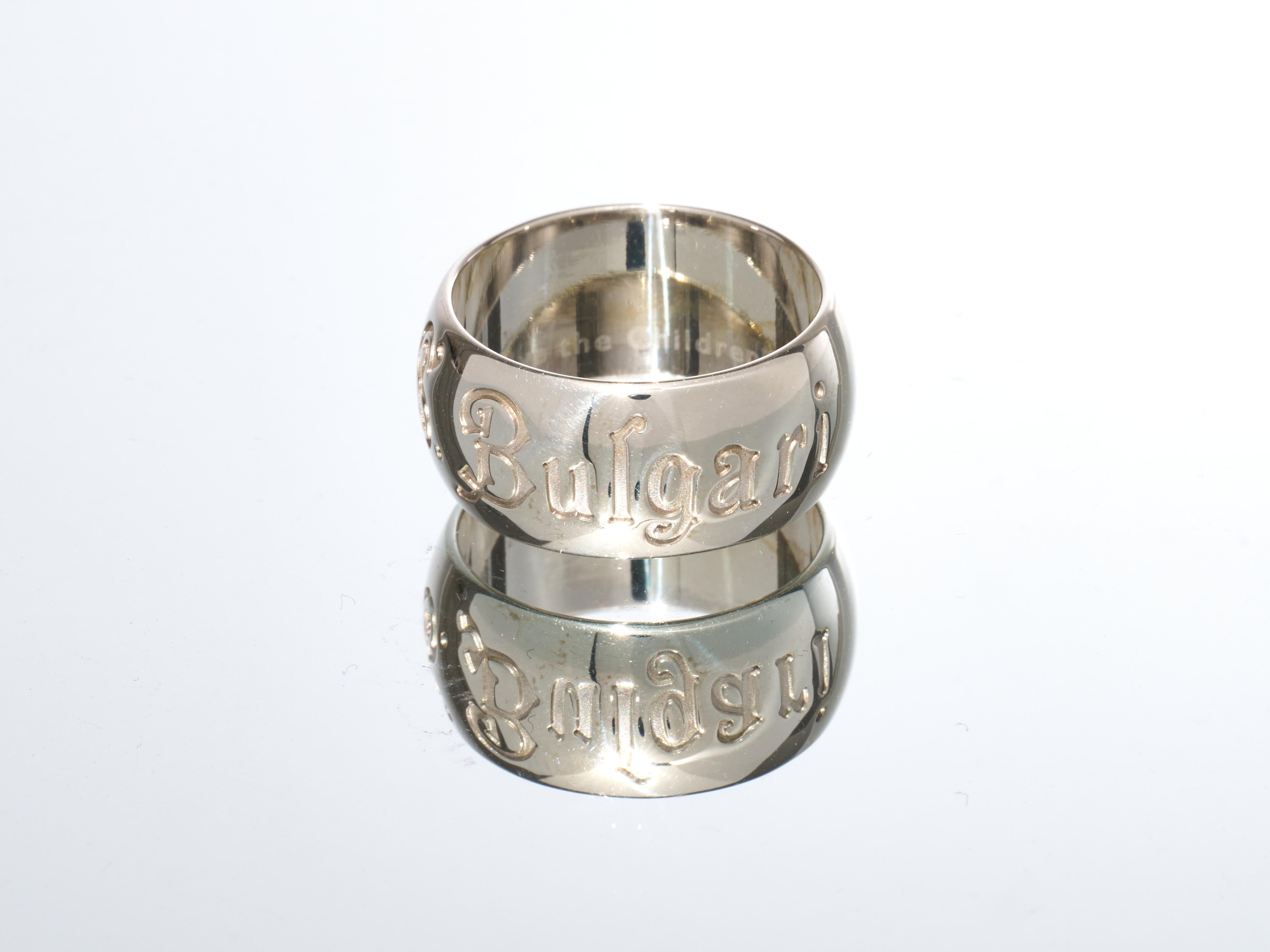 Baroque Revival Bulgari Bvlgari Save The Children Ring Size 55 925 Silver RRP £520 For Sale