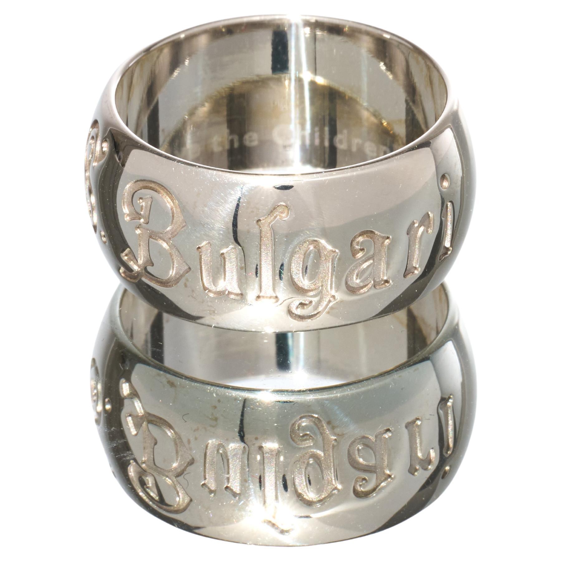 Bulgari Bvlgari Save The Children Ring Size 55 925 Silver RRP £520 For Sale