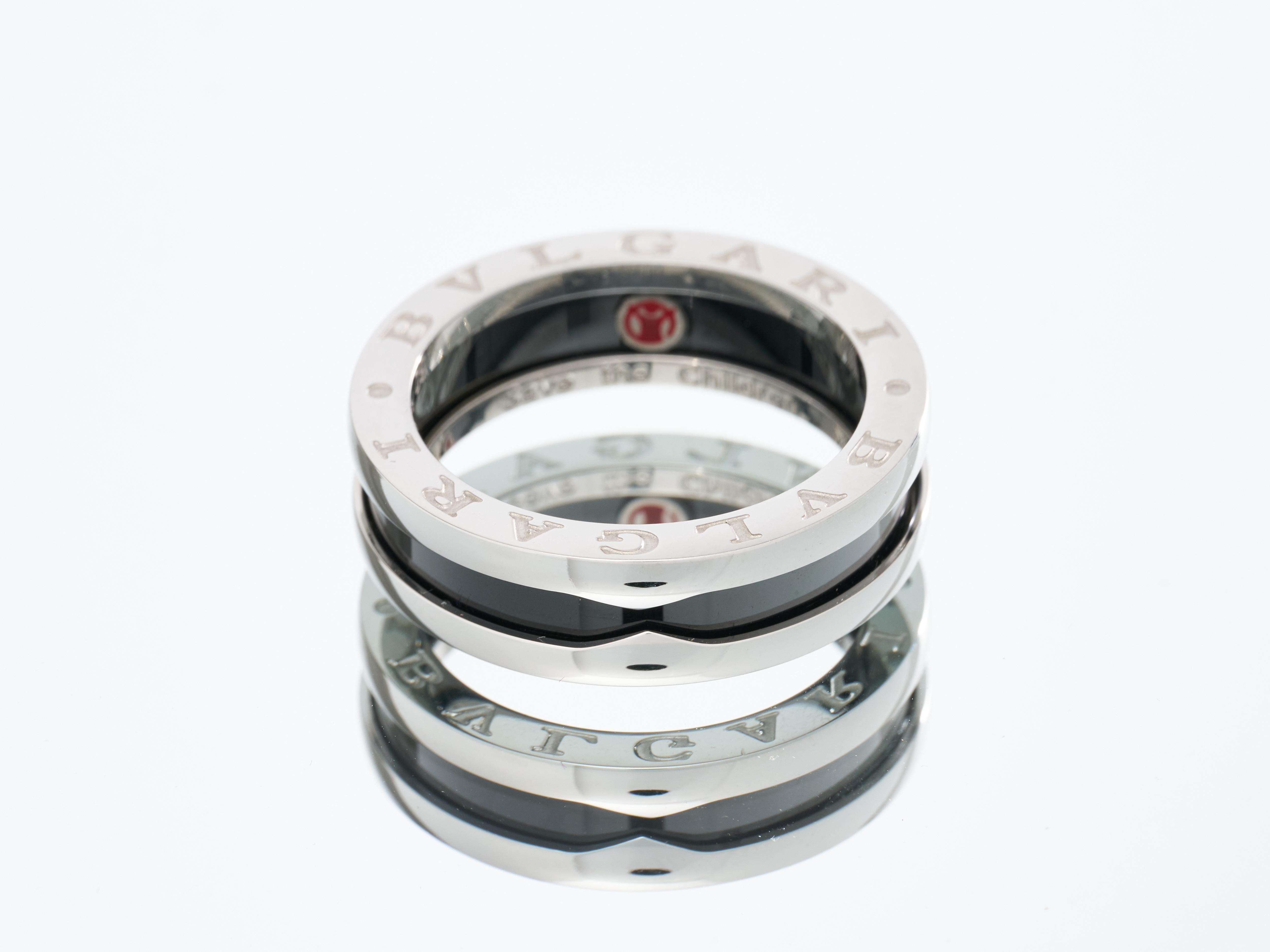 Bulgari Bvlgari Anillo Save The Children Talla T 62 Caja de cerámica de plata 925 PVP £520 1
