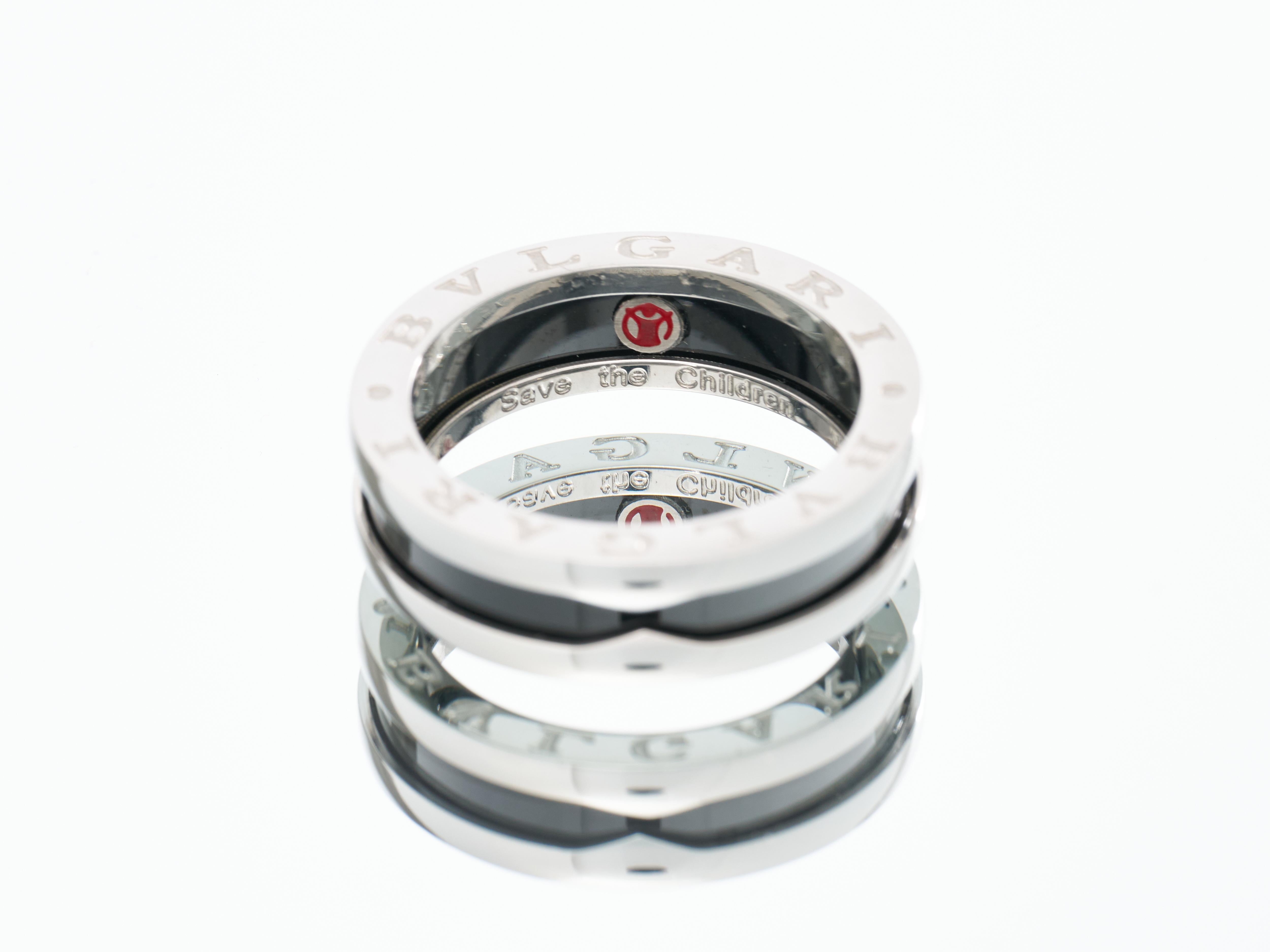 Bulgari Bvlgari Anillo Save The Children Talla T 62 Caja de cerámica de plata 925 PVP £520 2