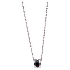 Bulgari Bvlgari Save the Children Sterling Silver Black Ceramic Pendant Necklace