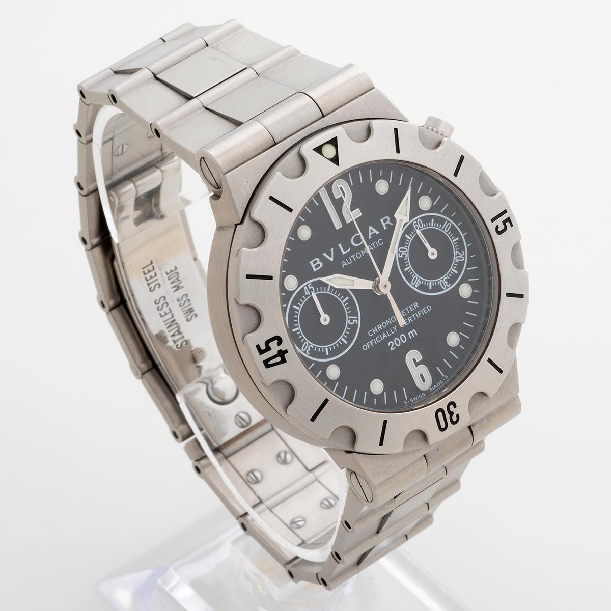 Montre-bracelet chronographe Scuba de Bulgari/Bvlgari Réf. SC38S, 38mm, design iconique Unisexe en vente