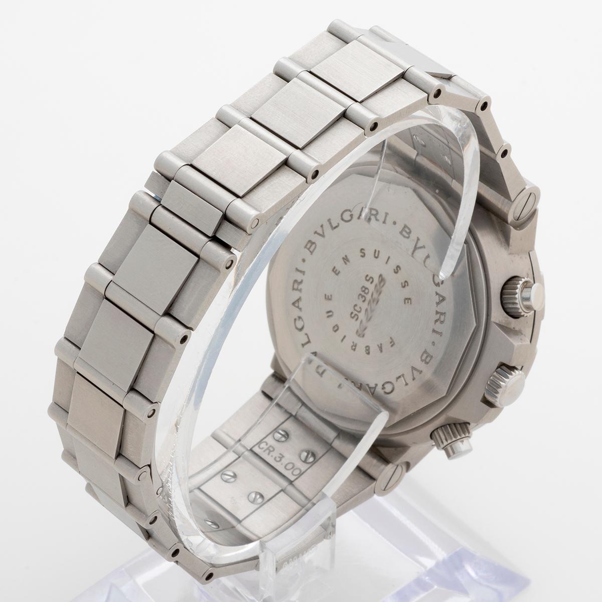Women's or Men's Bulgari / Bvlgari Scuba Chronograph Wristwatch Ref SC38S, 38mm, Iconic Design. For Sale