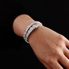 Bulgari Bvlgari Serpenti Bracelet 18k White Gold and Diamonds 9.17 ct. Full Pavé