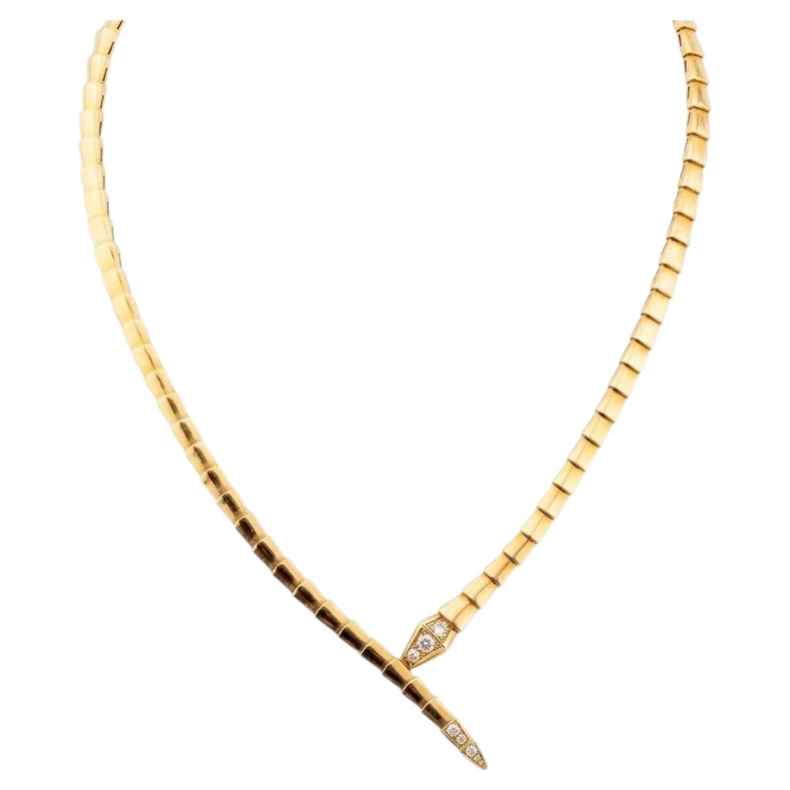 Bulgari Bvlgari Serpenti Diamond Halskette aus 18 Karat Roségold, komplettes Set