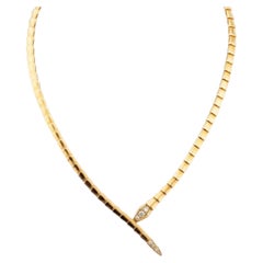 Bulgari Bvlgari Serpenti Diamond 18K Rose Gold Choker Necklace Full Set
