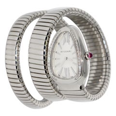 Bulgari Bvlgari Serpenti Turbogas Damen-Armbanduhr Stahl mit Diamanten