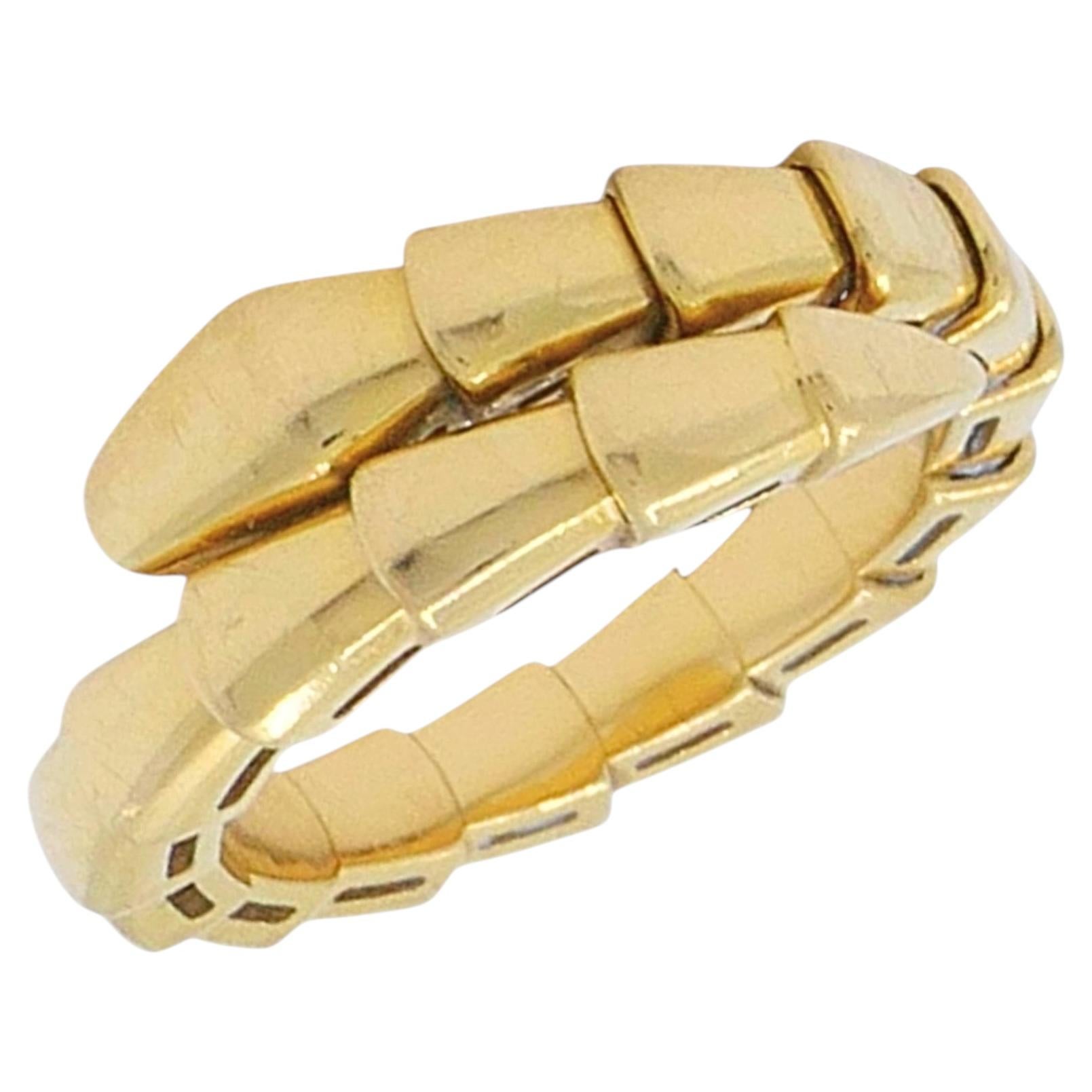 Anello Bulgari Bvlgari Serpenti Viper con serpente a spirale singola in oro 18 carati