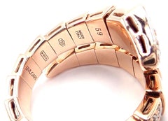 Bulgari Bvlgari Serpenti Viper Snake Diamond Rose Gold Band Ring