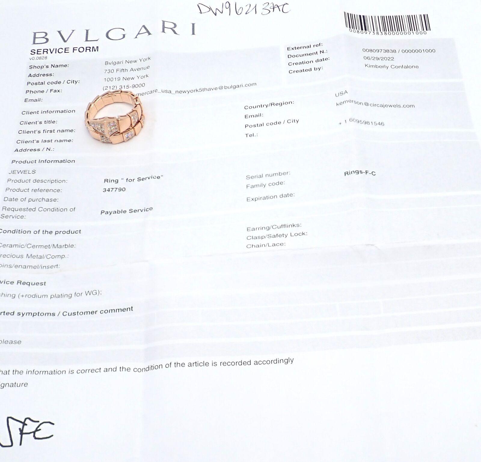 Bulgari Bvlgari Serpenti Viper Schlange Diamant-Ring aus Roségold im Angebot 1