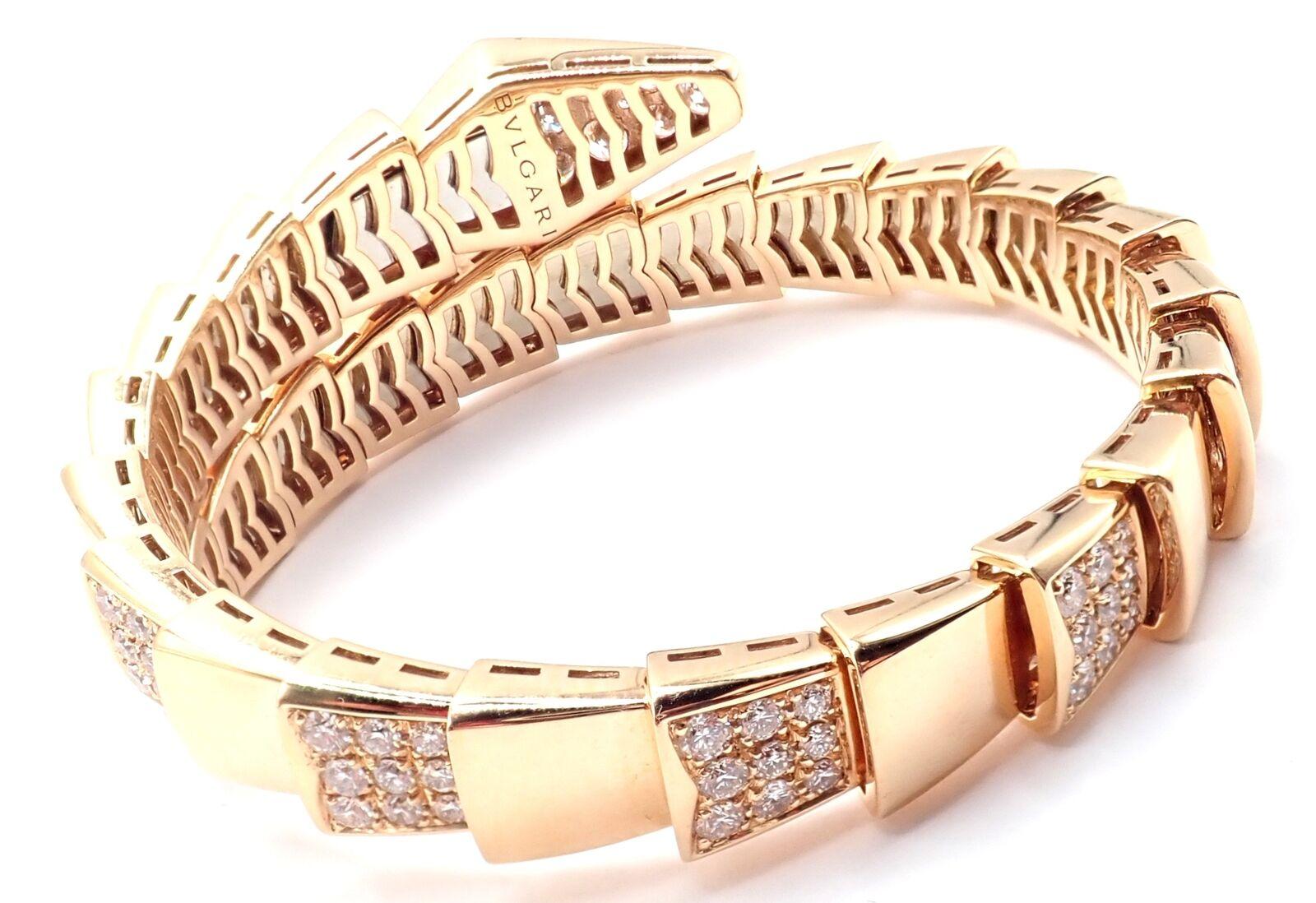 Bulgari Bvlgari Serpenti Diamant  Bracelet en or rose Excellent état - En vente à Holland, PA