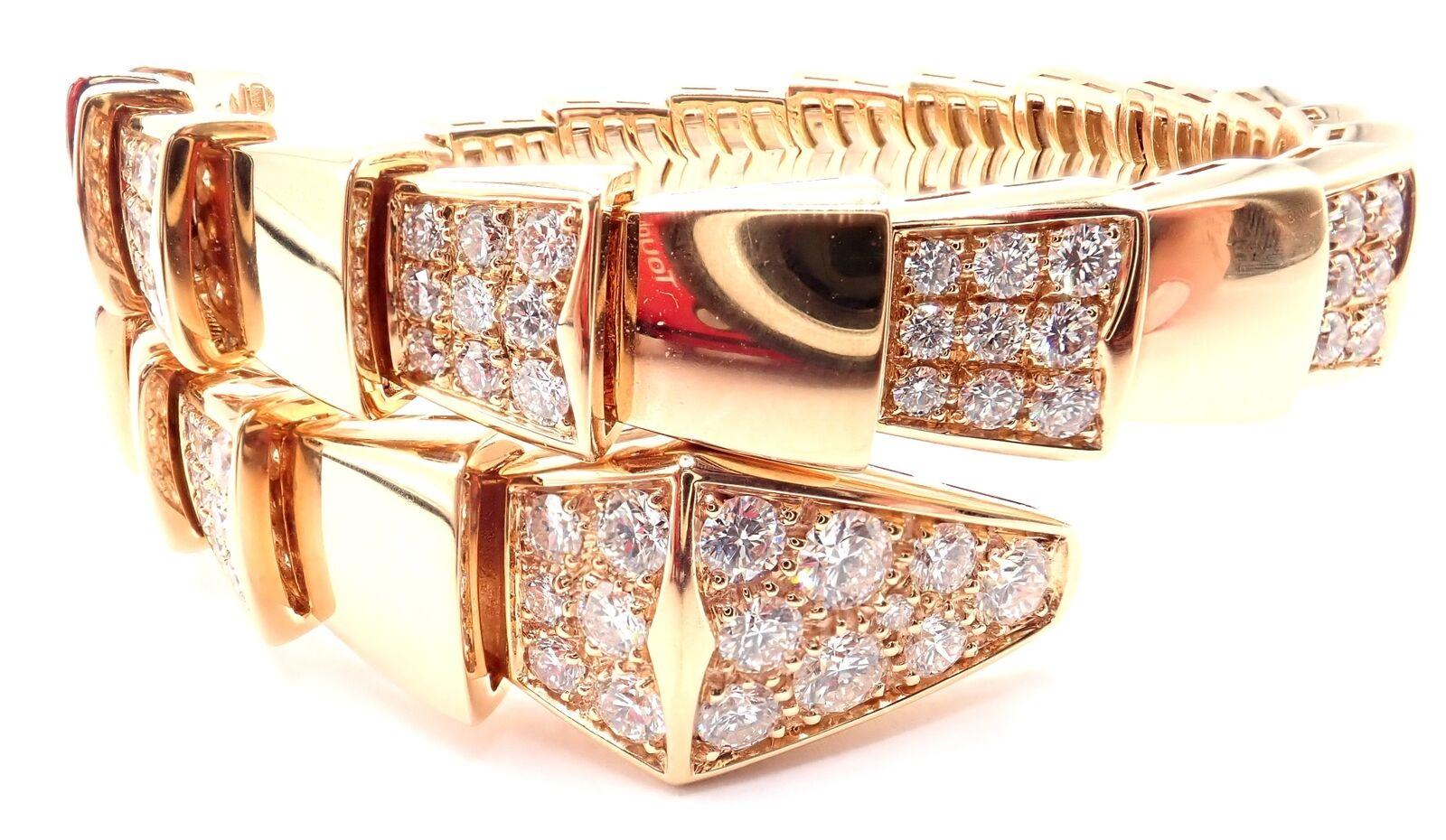 Femenino o masculino Bulgari Bvlgari Serpenti Serpiente Víbora Diamante  Pulsera brazalete oro rosa en venta
