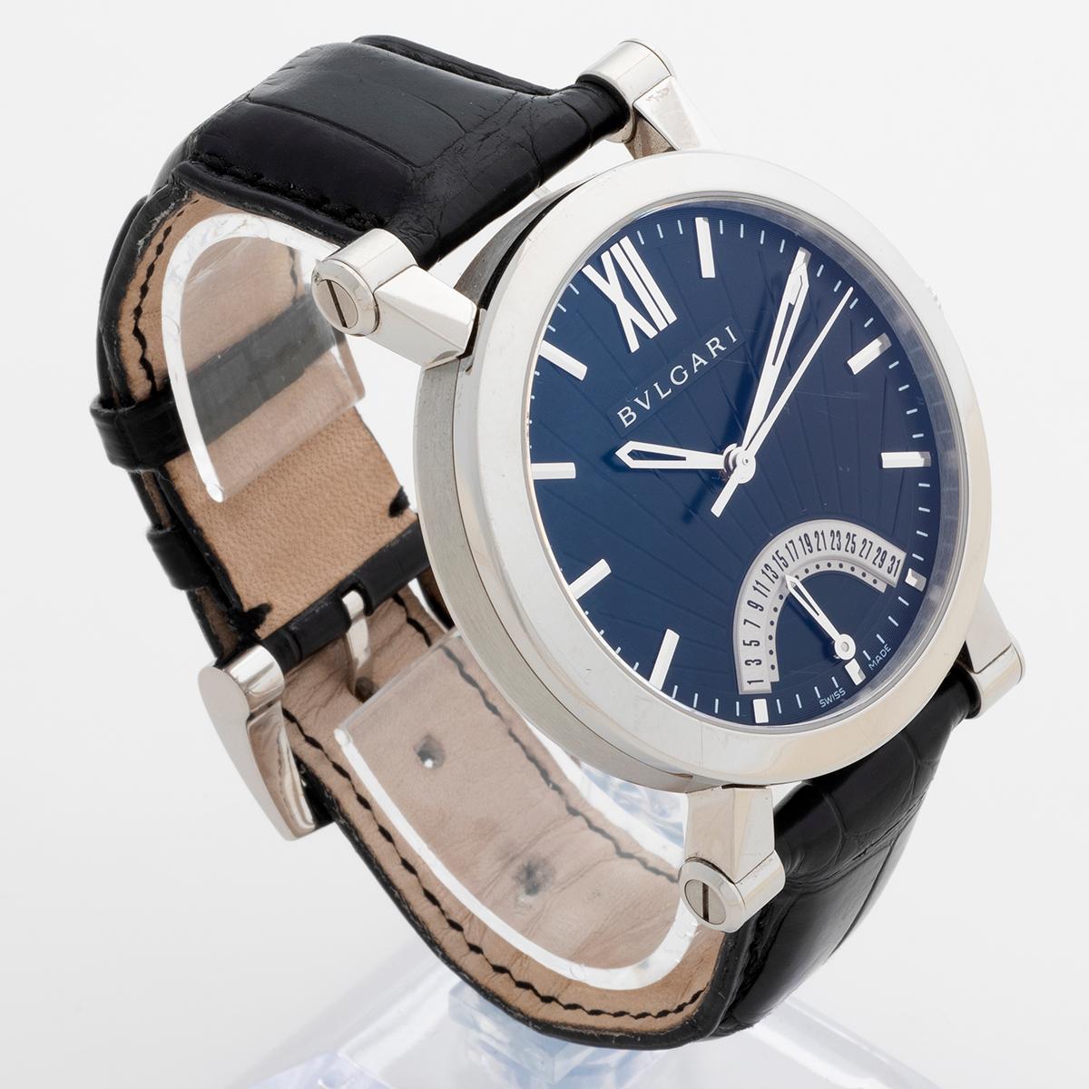 Bulgari Bvlgari Sotirio Retrograde Date Wristwatch Ref SB42SDR, 42mm Case, 2012. In Excellent Condition For Sale In Canterbury, England