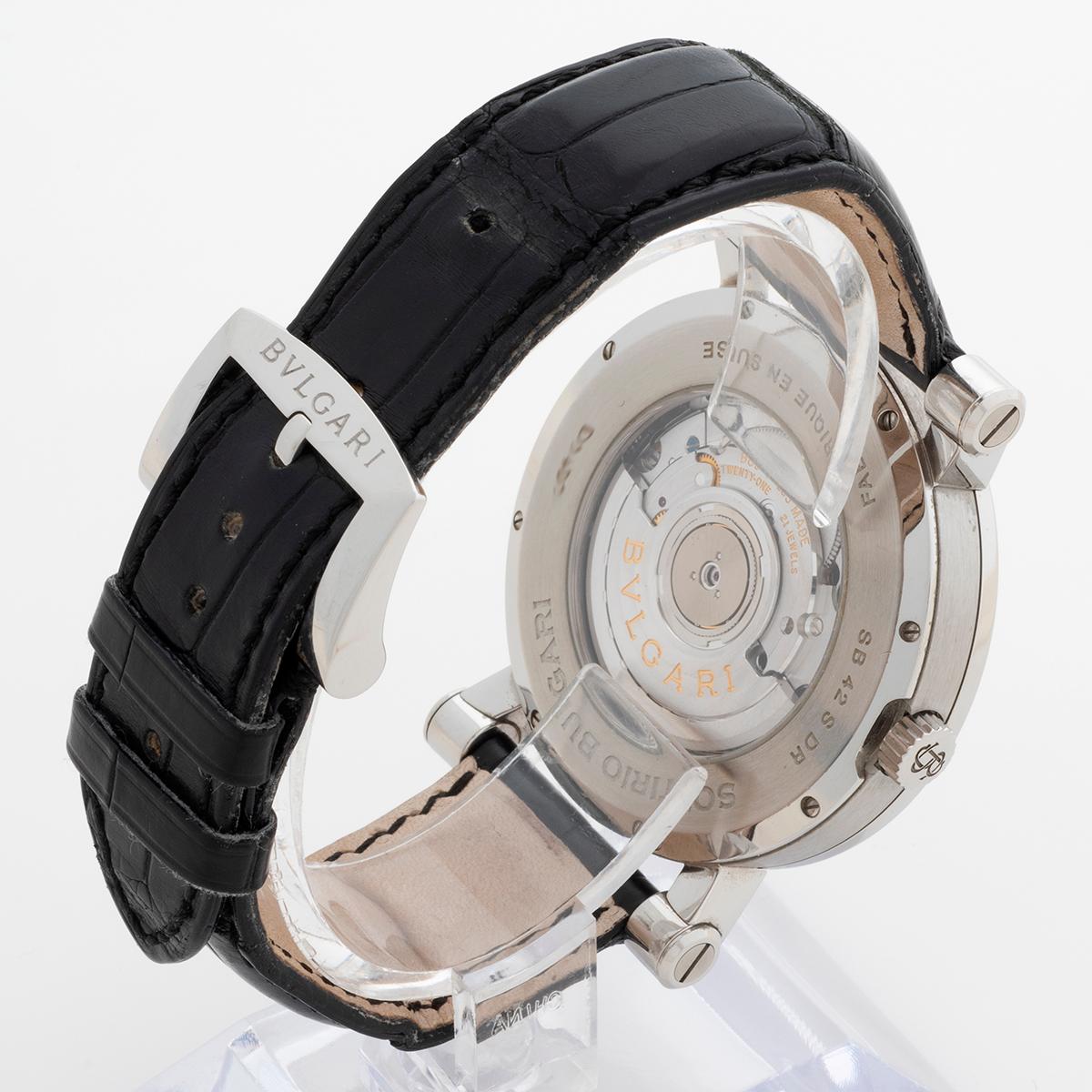 Bulgari Bvlgari Sotirio Retrograde Date Wristwatch Ref SB42SDR, 42mm Case, 2012. For Sale 1