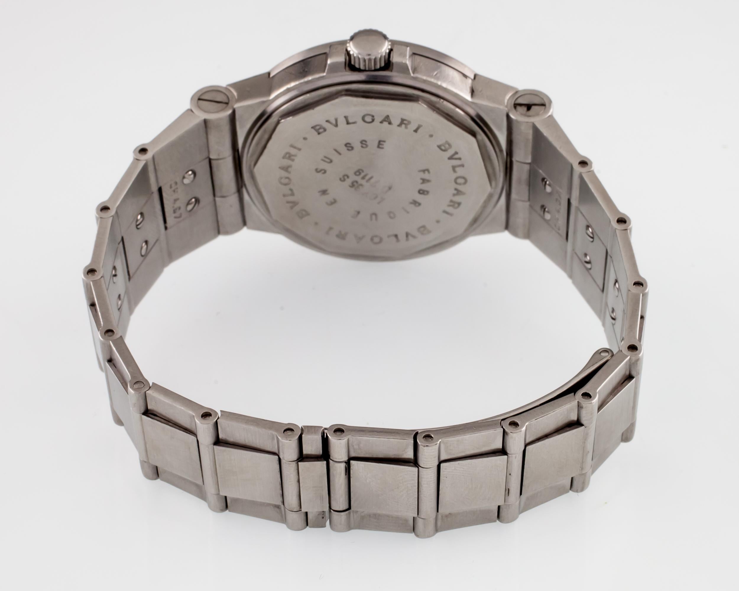 Modern Bulgari Bvlgari Stainless Steel Men's Diagono Automatic Watch LCV 35 S